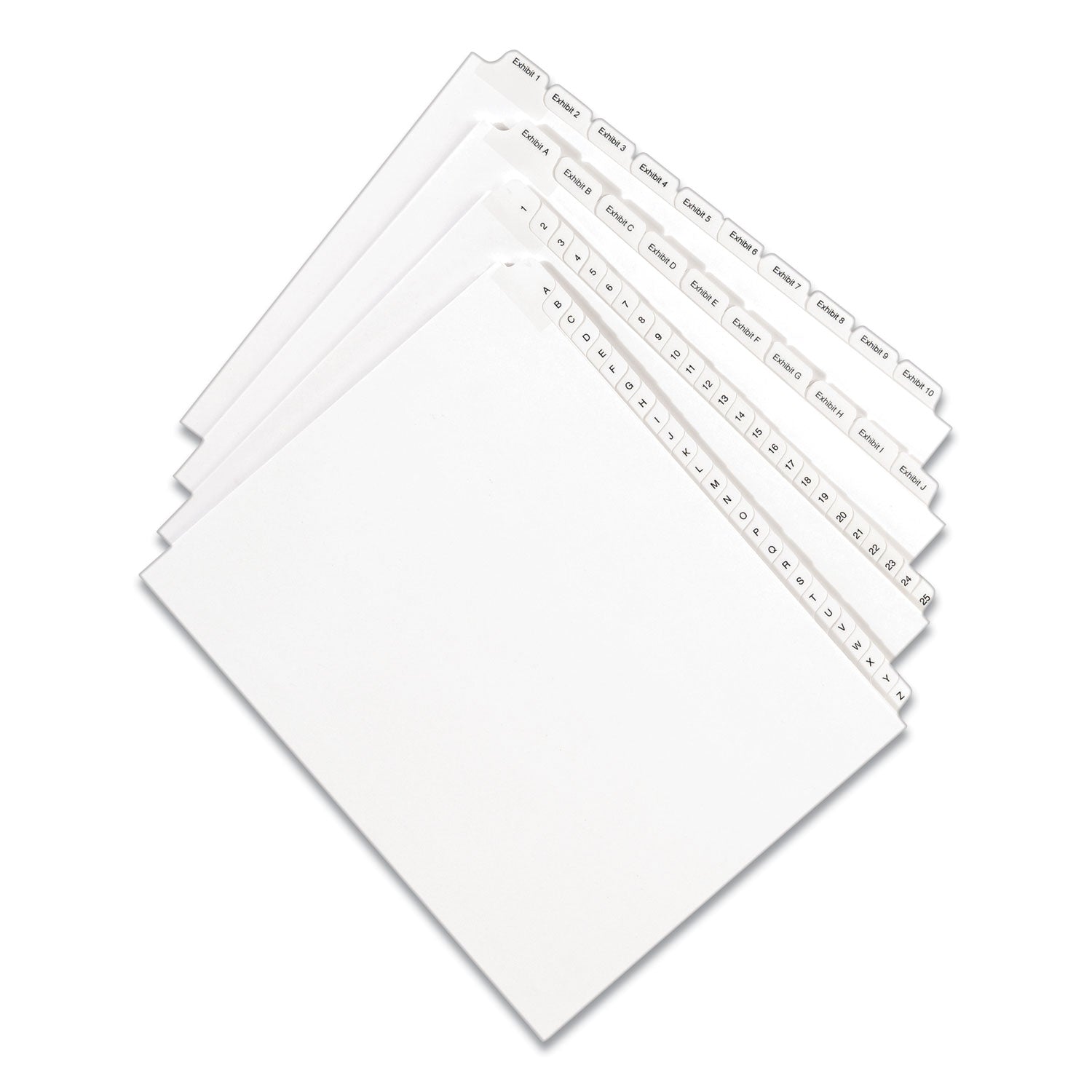 Avery® Preprinted Legal Exhibit Side Tab Index Dividers, Allstate Style, 25-Tab, 26 to 50, 11 x 8.5, White, 1 Set, (1702)