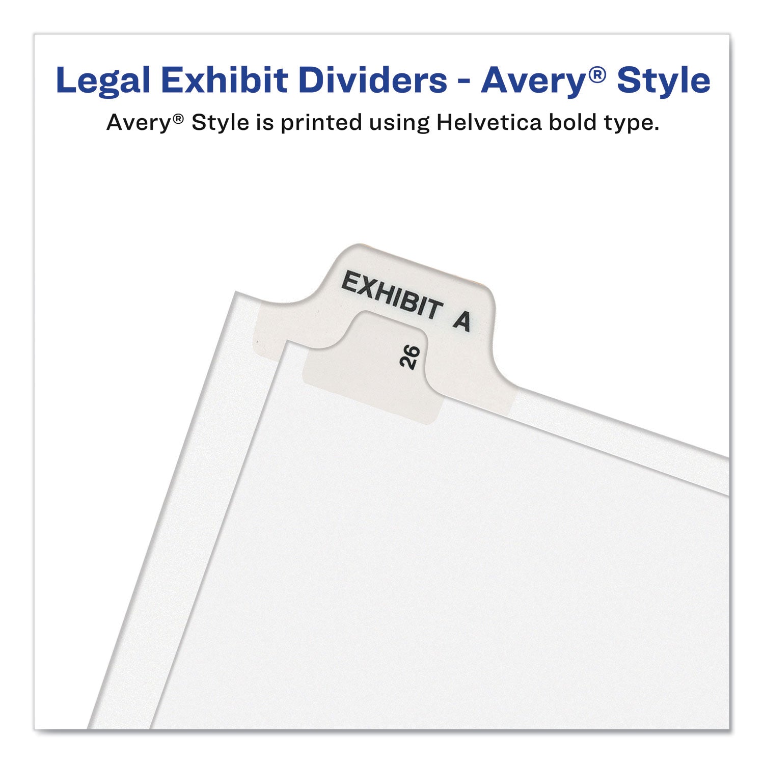 Avery® Preprinted Legal Exhibit Side Tab Index Dividers, Avery Style, 10-Tab, 6, 11 x 8.5, White, 25/Pack