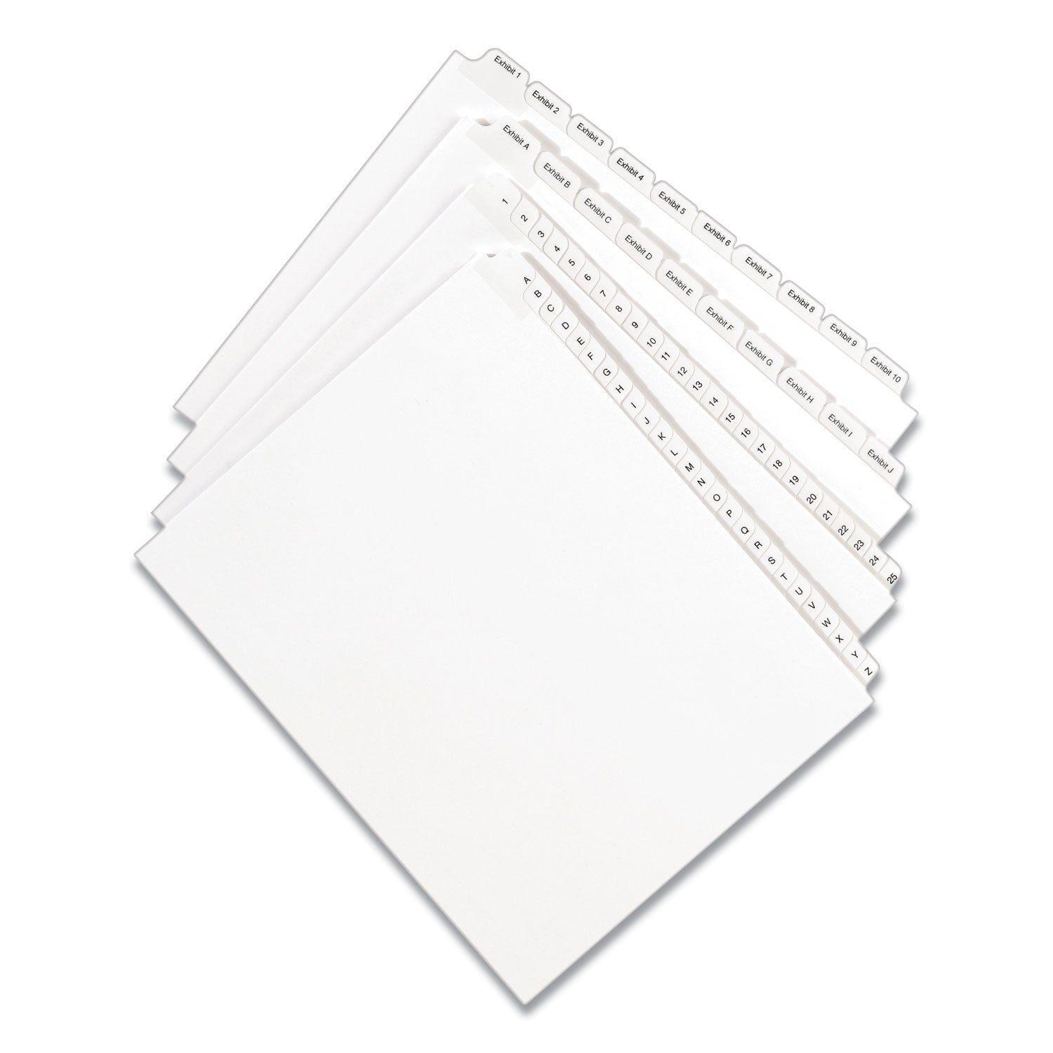 Avery® Preprinted Legal Exhibit Side Tab Index Dividers, Allstate Style, 10-Tab, 2, 11 x 8.5, White, 25/Pack