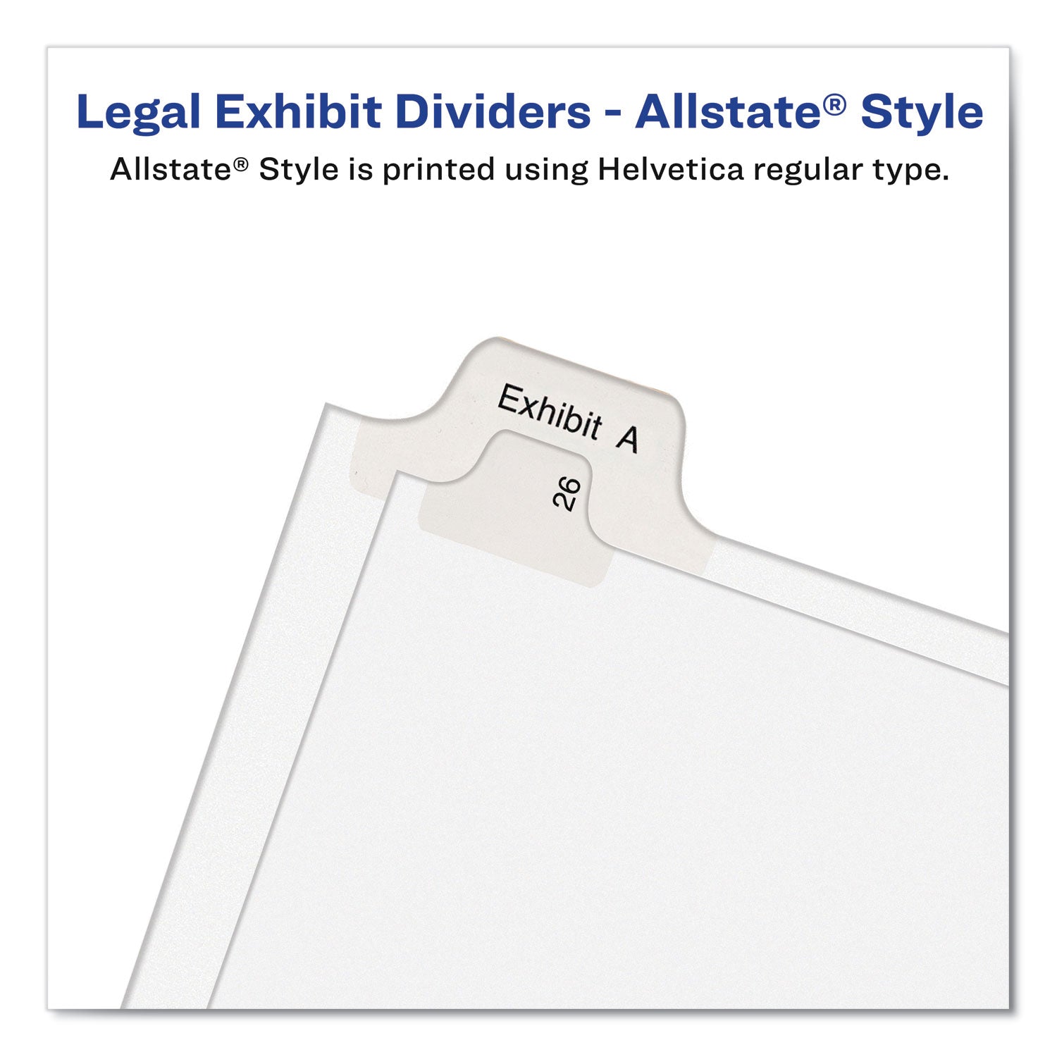 Avery® Preprinted Legal Exhibit Side Tab Index Dividers, Allstate Style, 10-Tab, 4, 11 x 8.5, White, 25/Pack