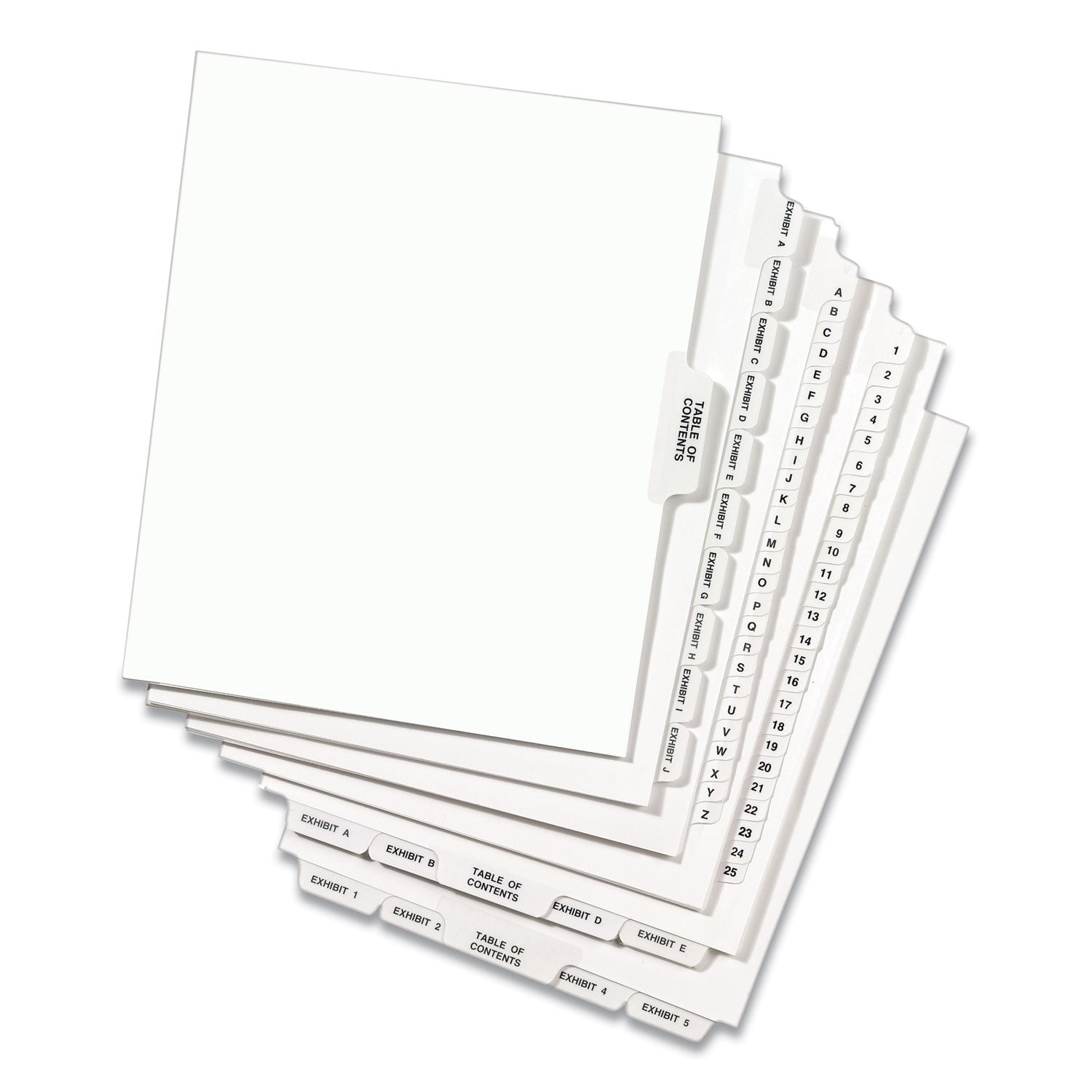 Avery® Preprinted Legal Exhibit Side Tab Index Dividers, Avery Style, 26-Tab, 76 to 100, 11 x 8.5, White, 1 Set