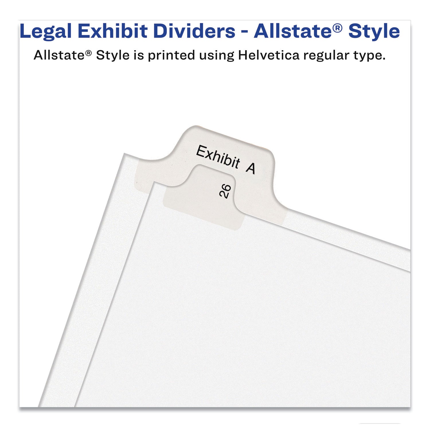 Avery® Preprinted Legal Exhibit Side Tab Index Dividers, Allstate Style, 10-Tab, 1, 11 x 8.5, White, 25/Pack