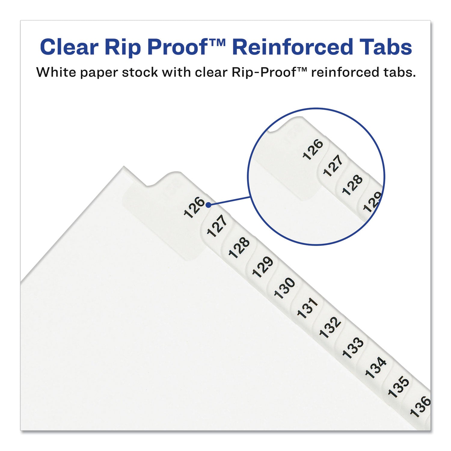 Avery® Preprinted Legal Exhibit Side Tab Index Dividers, Avery Style, 26-Tab, 51 to 75, 11 x 8.5, White, 1 Set