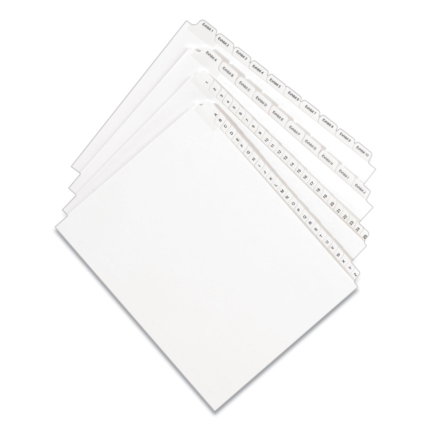 Avery® Preprinted Legal Exhibit Side Tab Index Dividers, Allstate Style, 10-Tab, 5, 11 x 8.5, White, 25/Pack