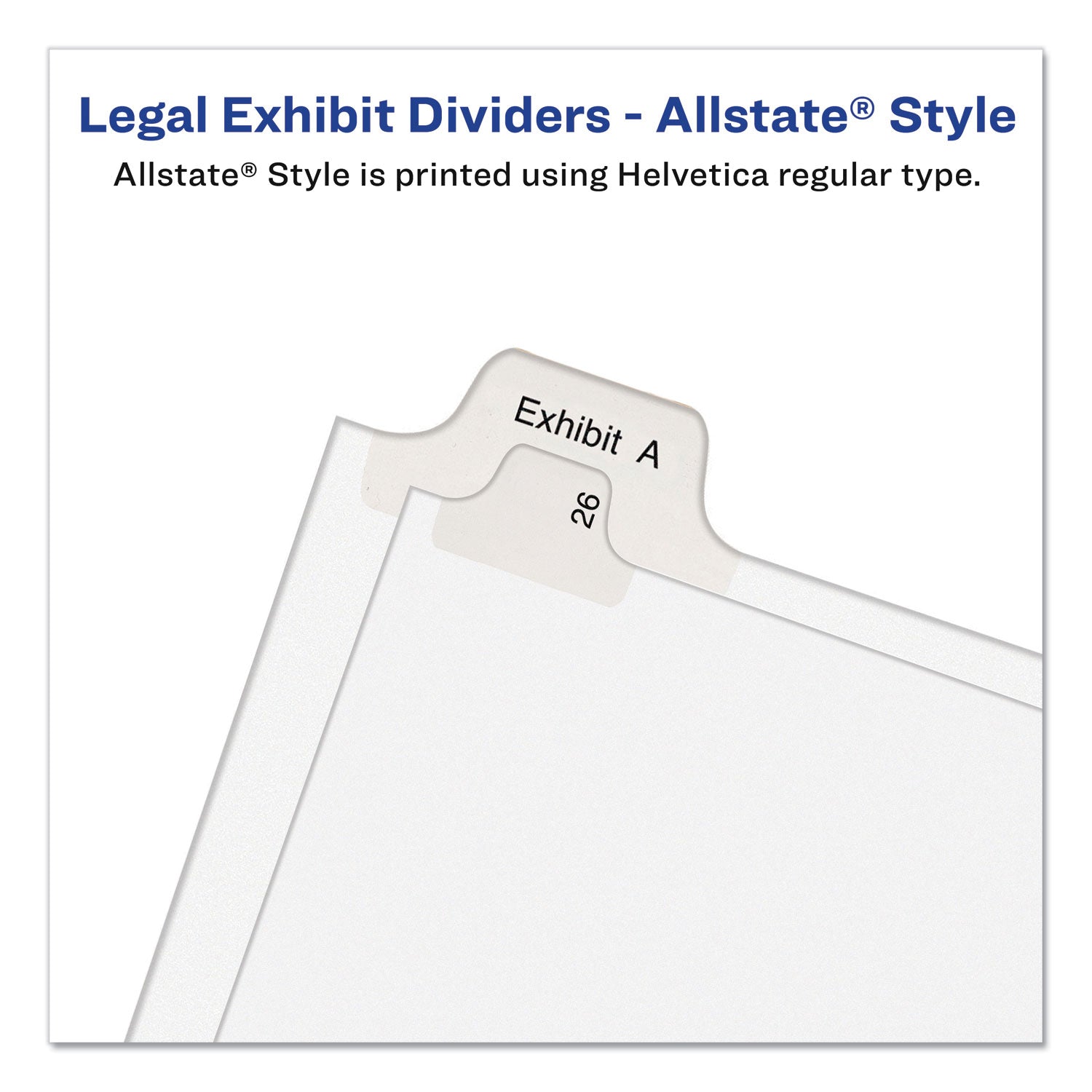 Avery® Preprinted Legal Exhibit Side Tab Index Dividers, Allstate Style, 25-Tab, Exhibit 1 to Exhibit 25, 11 x 8.5, White, 1 Set