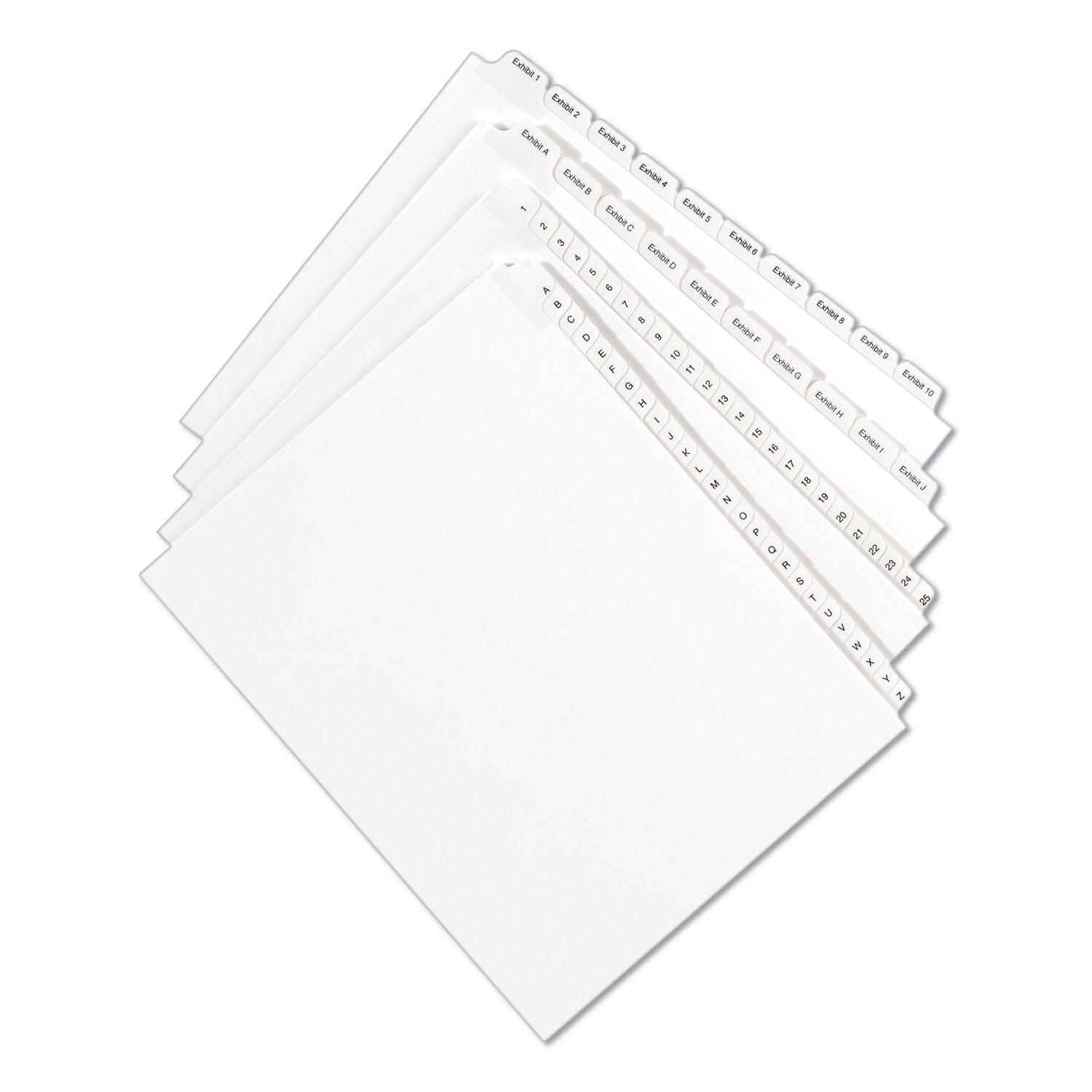 Avery® Preprinted Legal Exhibit Side Tab Index Dividers, Allstate Style, 10-Tab, 4, 11 x 8.5, White, 25/Pack