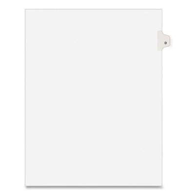 Preprinted Legal Exhibit Side Tab Index Dividers, Avery Style, 26-Tab, D, 11 x 8.5, White, 25/Pack, (1404) - Flipcost