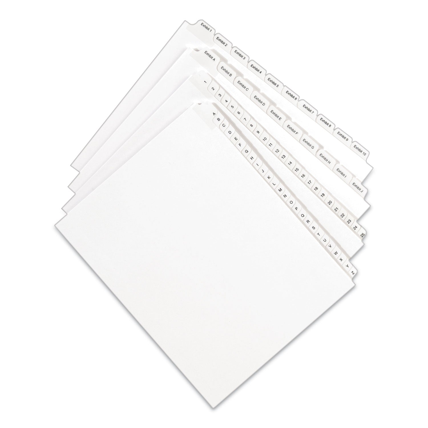 Avery® Preprinted Legal Exhibit Side Tab Index Dividers, Allstate Style, 25-Tab, Exhibit 1 to Exhibit 25, 11 x 8.5, White, 1 Set