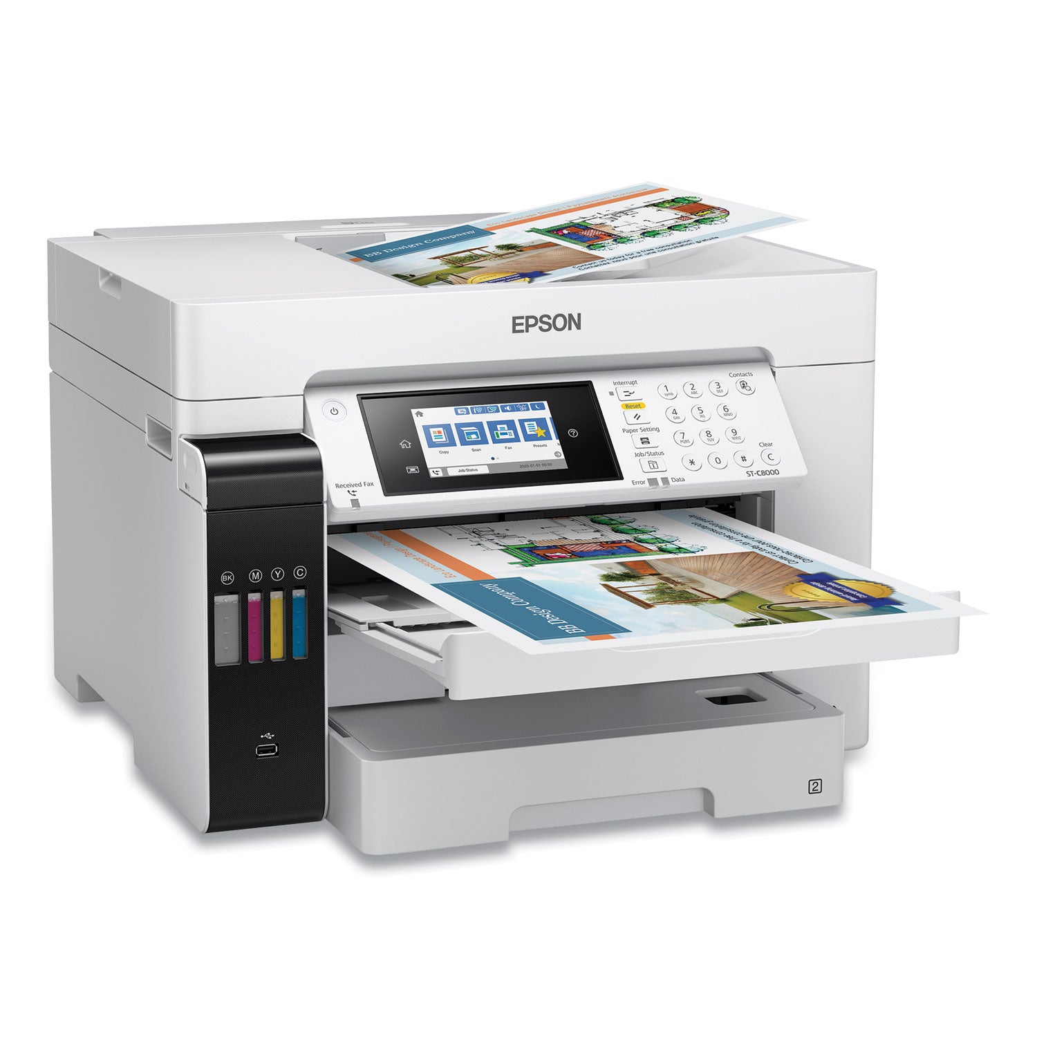 Epson® WorkForce ST-C8000 Color MFP Wide-Format Supertank Printer