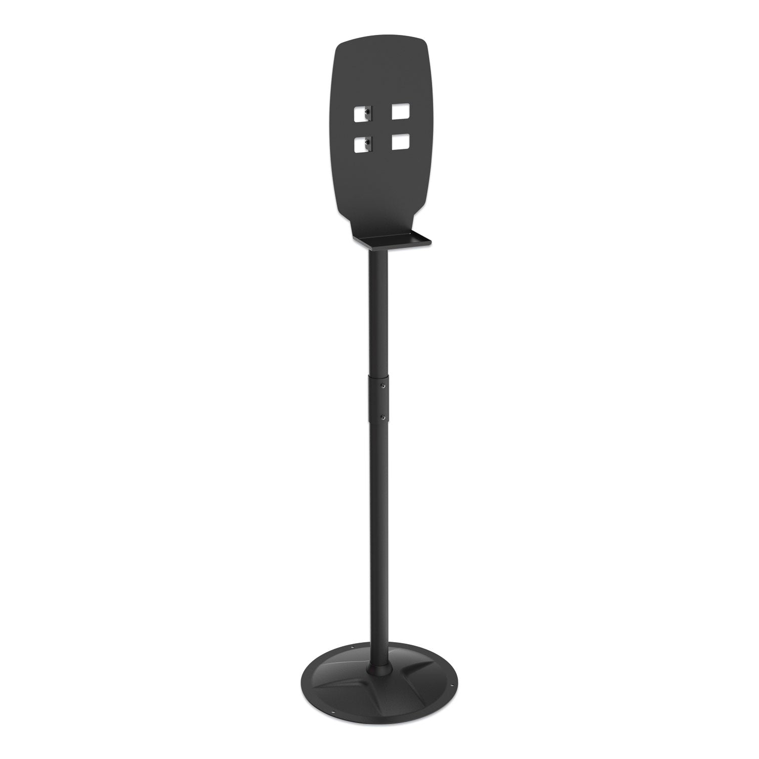 Kantek Floor Stand for Sanitizer Dispensers, Height Adjustable from 50" to 60", Black