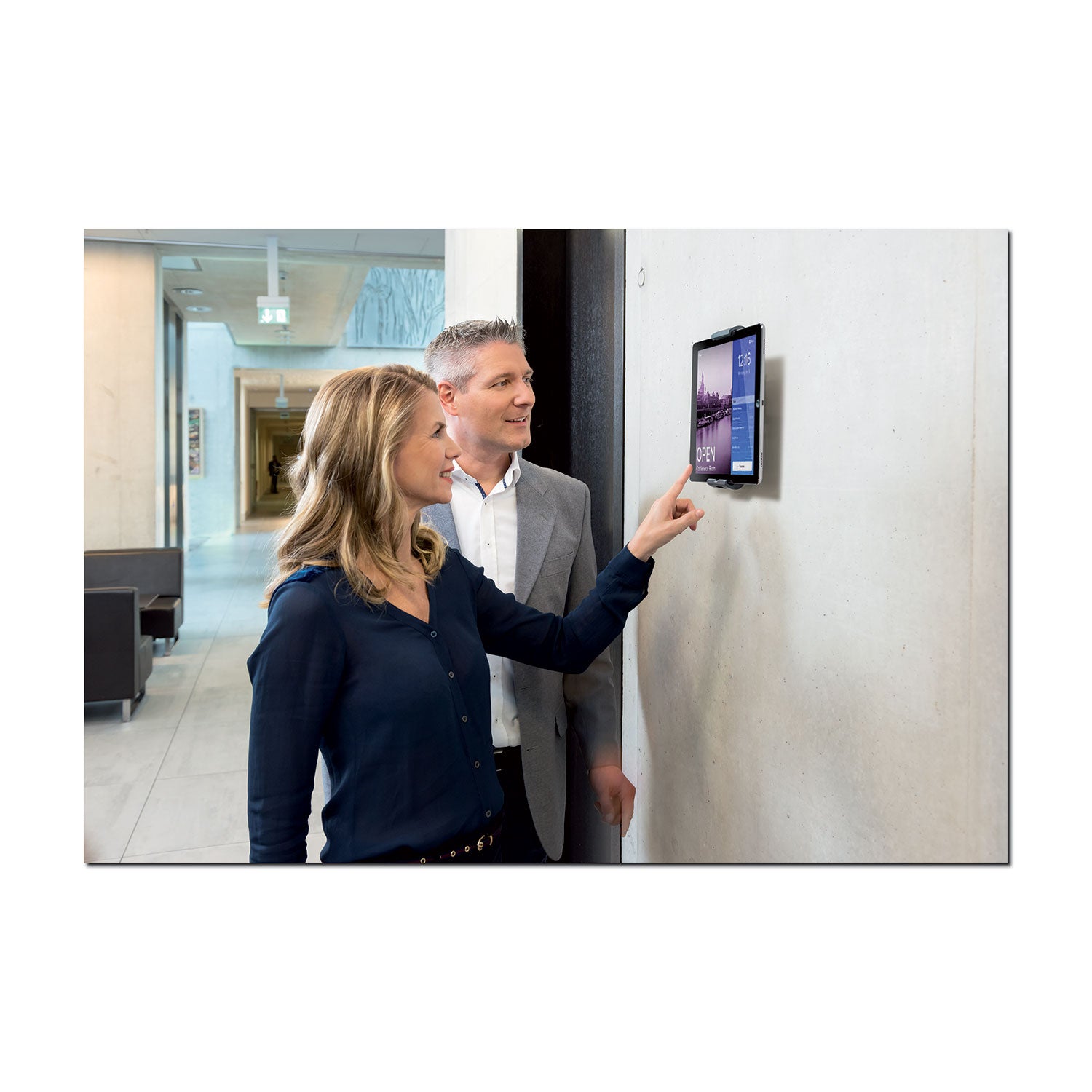 Durable® Wall-Mounted Tablet Holder, Silver/Charcoal Gray