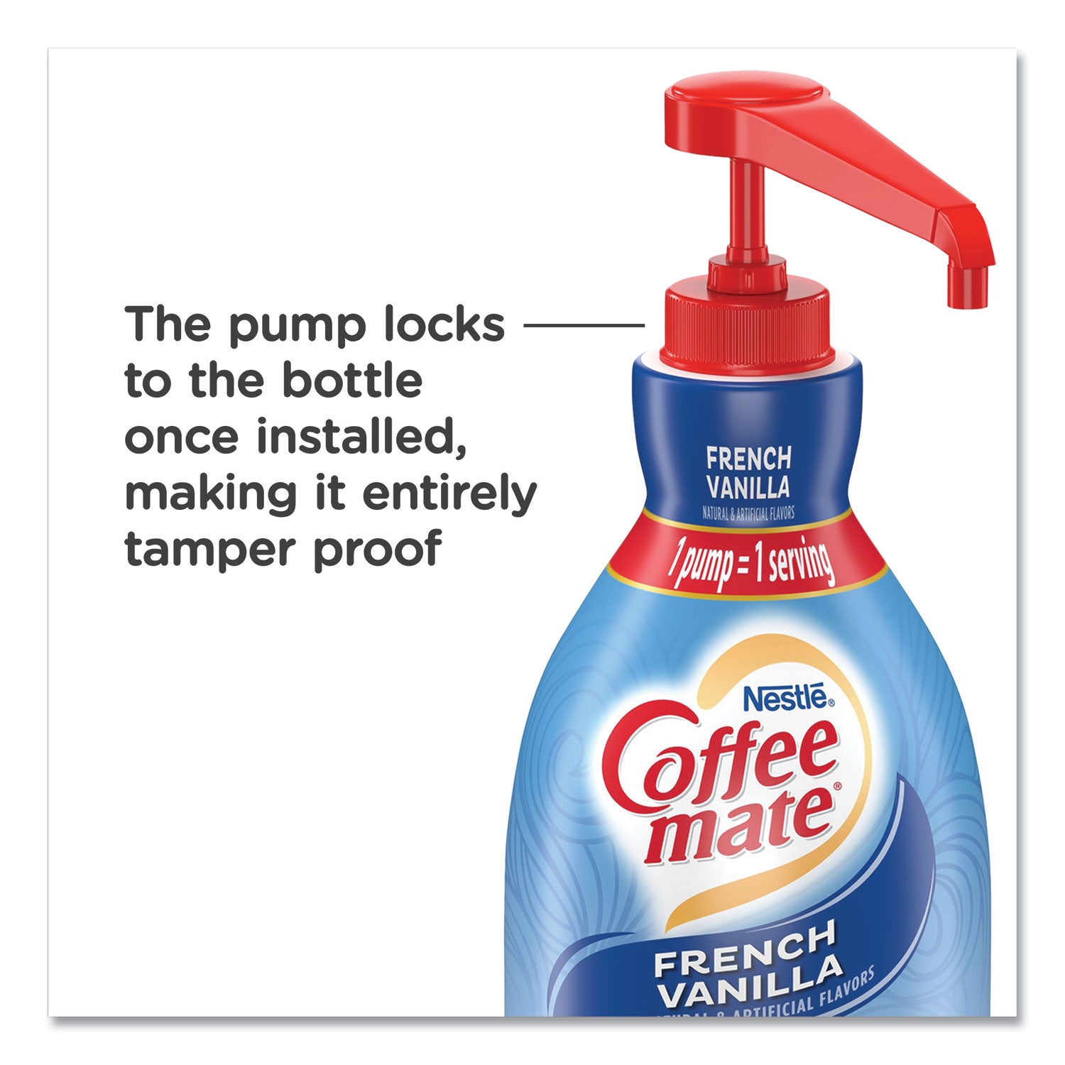 Coffee mate® Liquid Coffee Creamer, French Vanilla, 1.5 Liter Pump Bottle, 2/Carton