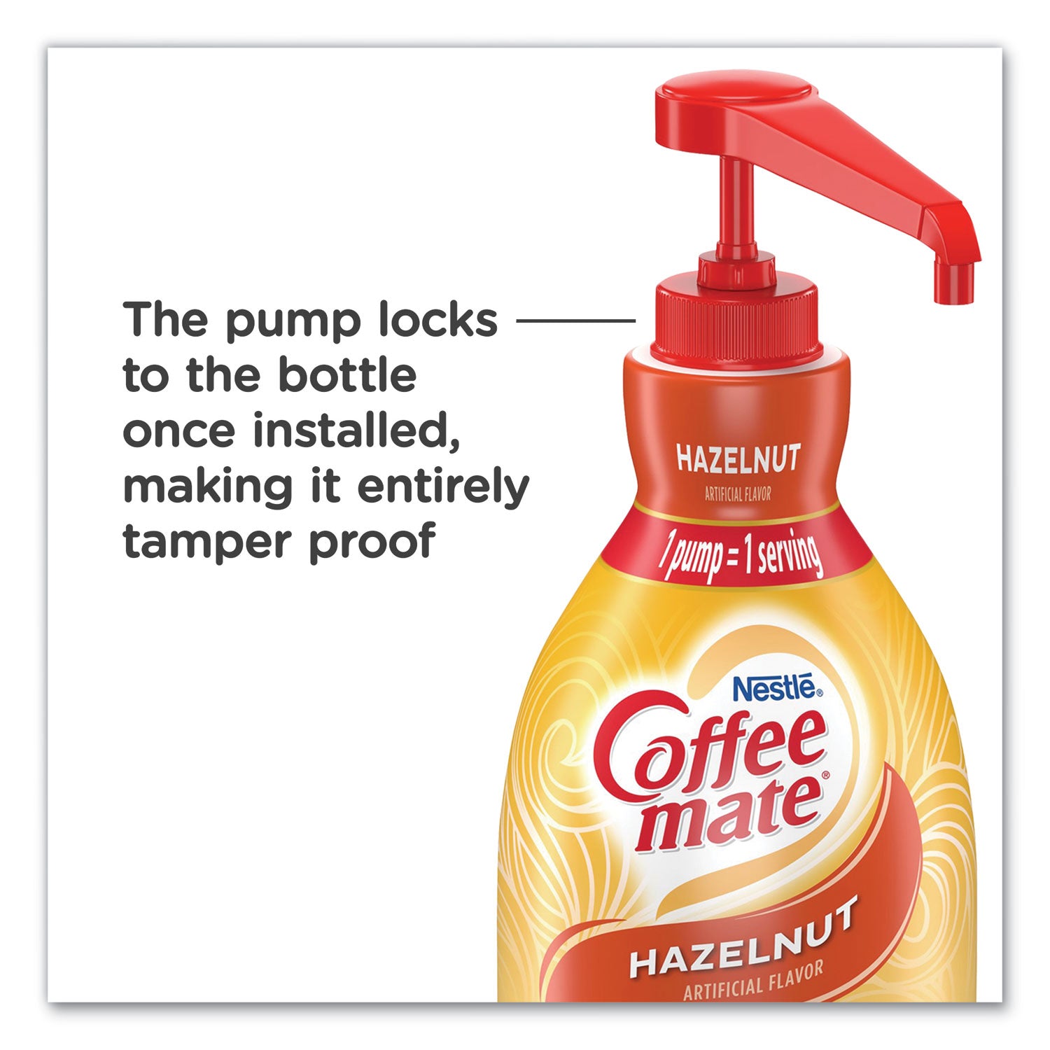 Coffee mate® Liquid Coffee Creamer, Hazelnut, 1.5 Liter Pump Bottle, 2/Carton