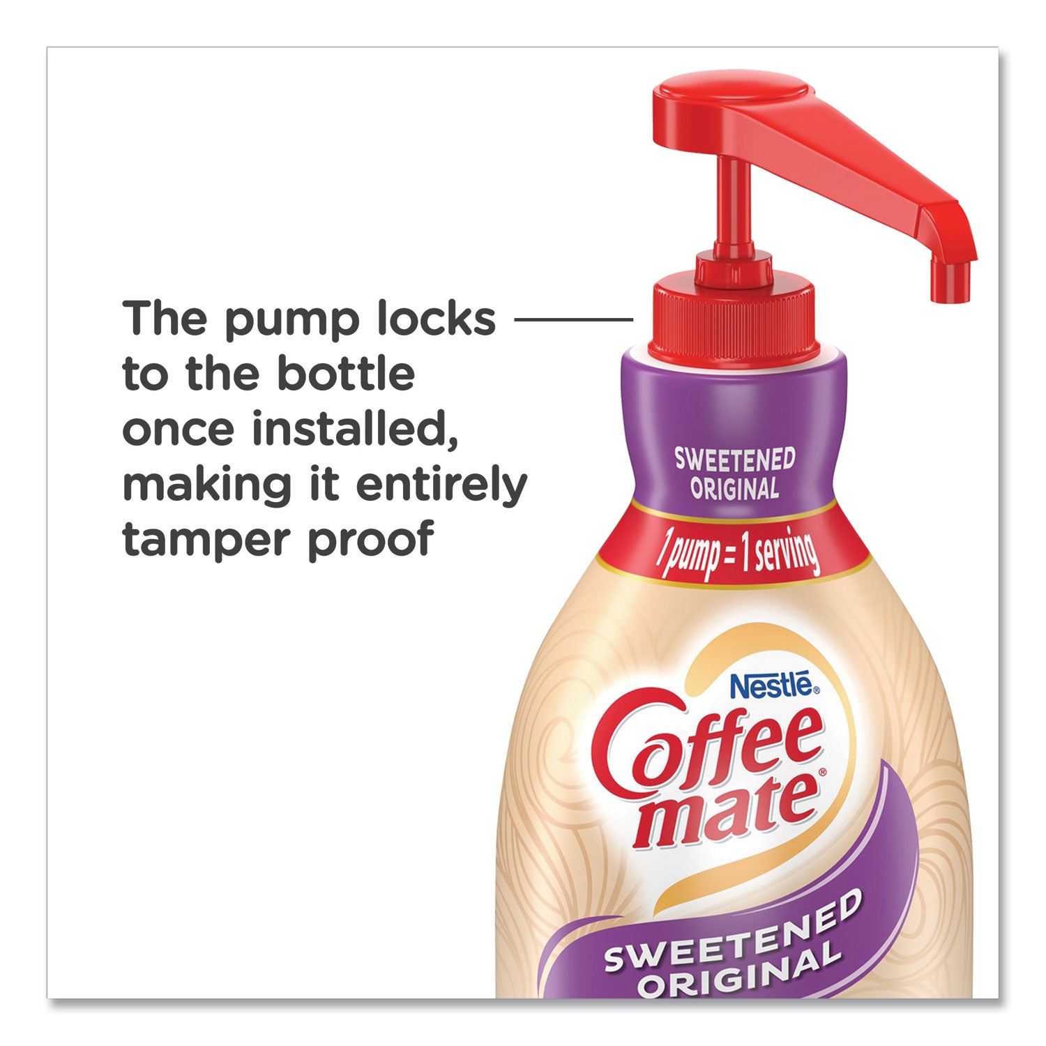 Coffee mate® Liquid Coffee Creamer, Sweetened Original, 1.5 Liter Pump Bottle, 2/Carton