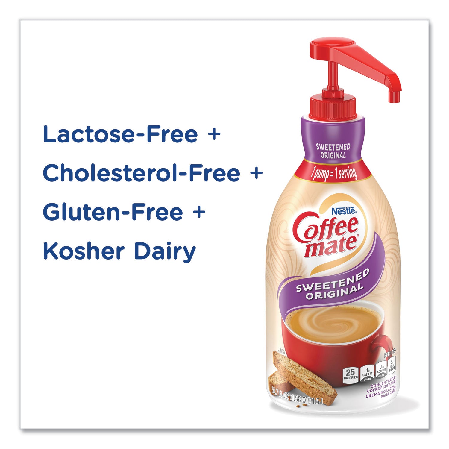 Coffee mate® Liquid Coffee Creamer, Sweetened Original, 1500mL Pump Dispenser