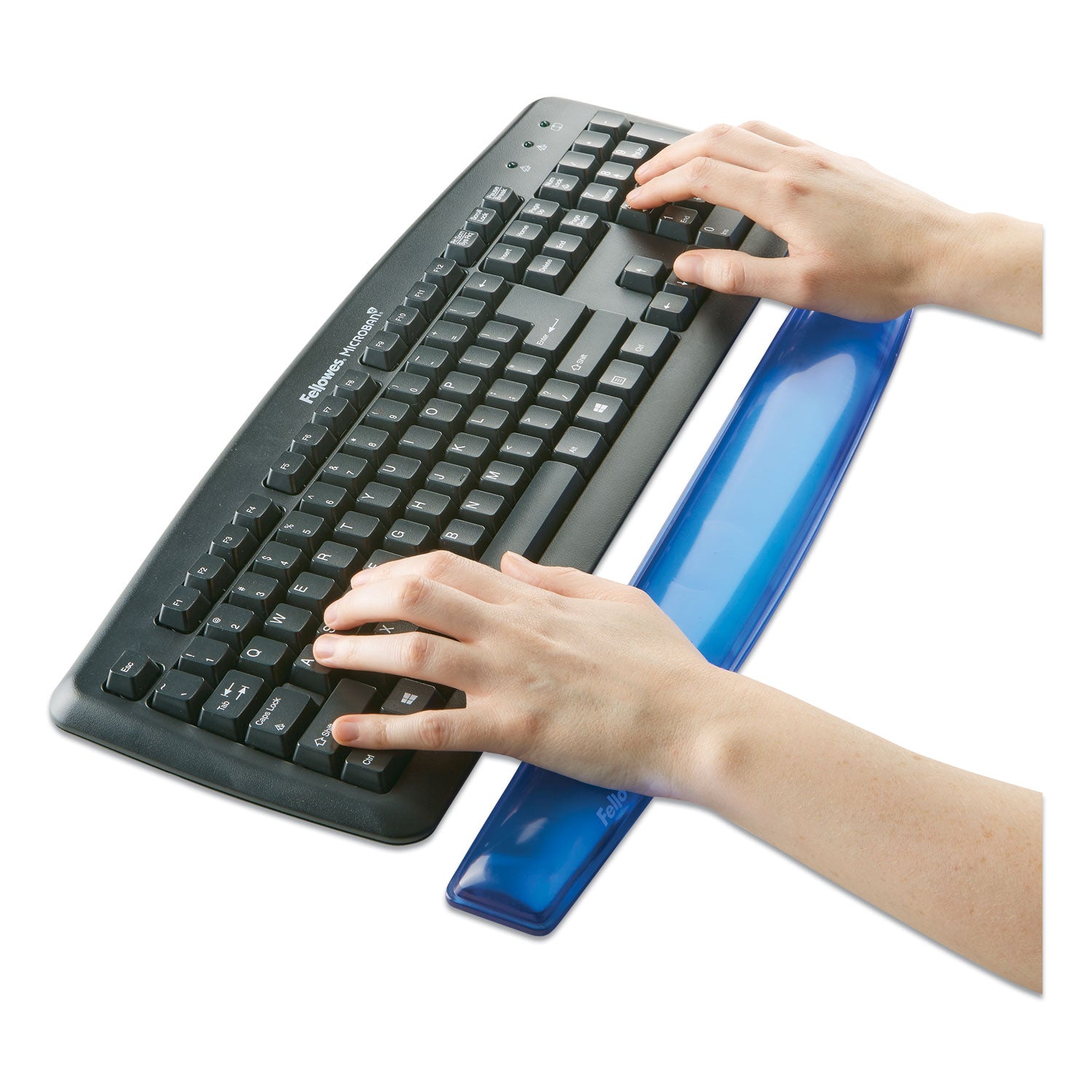 Fellowes® Gel Crystals Keyboard Wrist Rest, 18.5 x 2.25, Blue