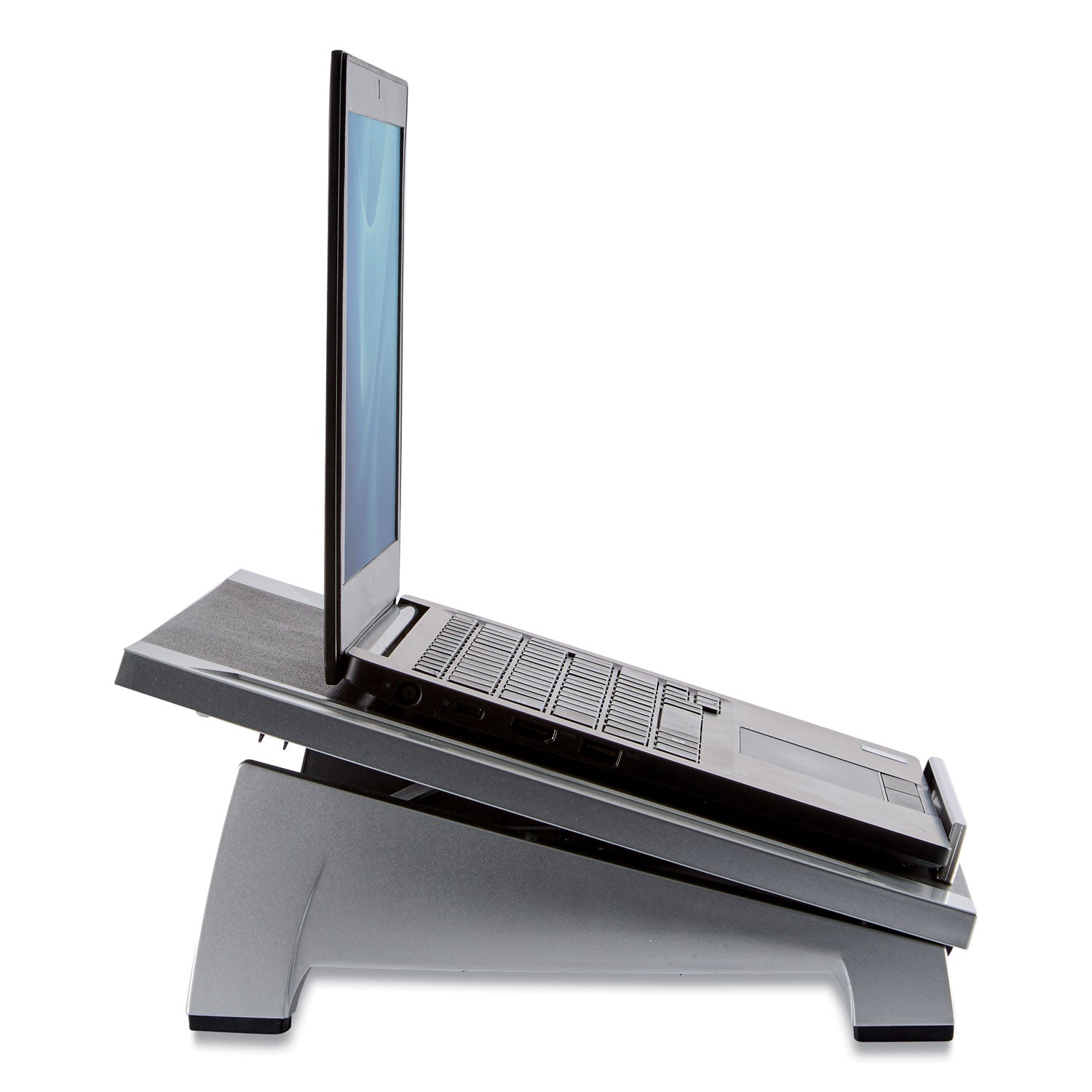 Fellowes® Office Suites Laptop Riser, 15.13" x 11.38" x 4.5" to 6.5", Black/Silver, Supports 10 lbs