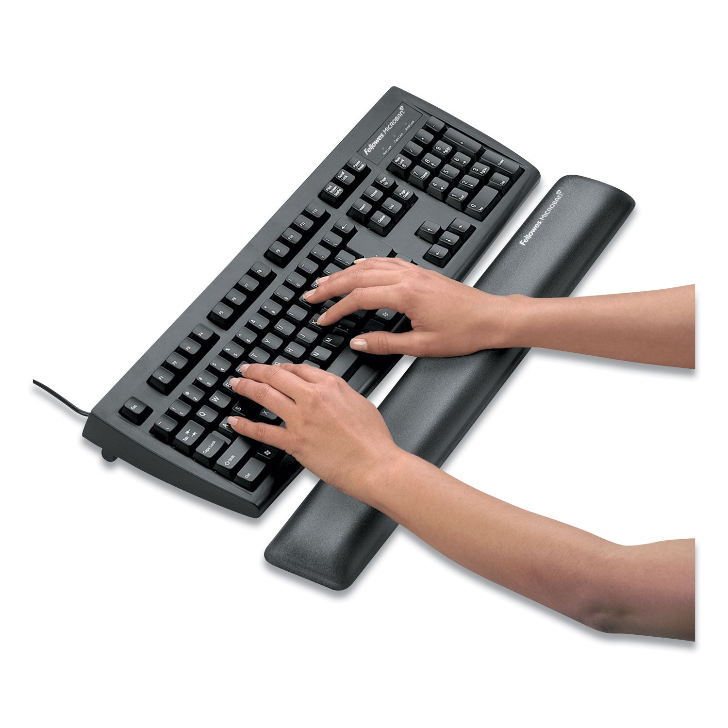 Fellowes® Keyboard Wrist Support with Microban Protection, 18.37 x 2.75, Graphite