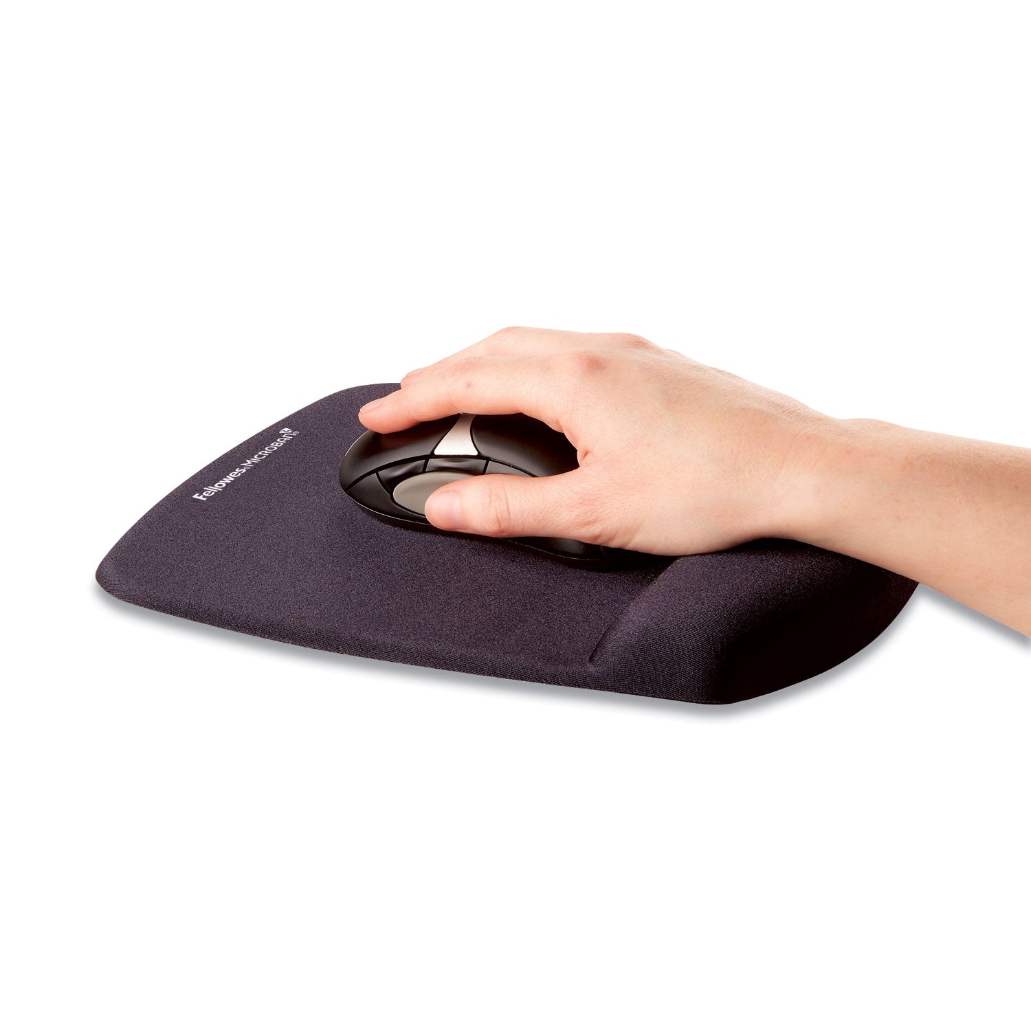 Fellowes® PlushTouch Mouse Pad with Wrist Rest, 7.25 x 9.37, Black