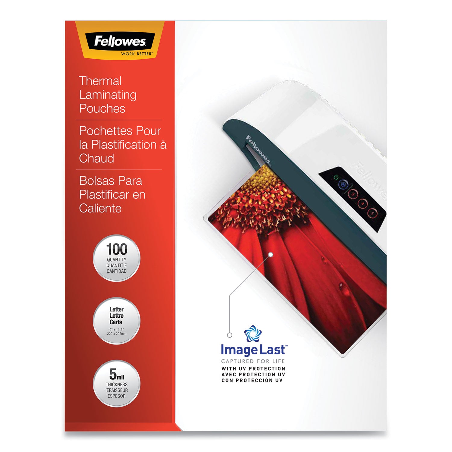 ImageLast Laminating Pouches with UV Protection, 5 mil, 9" x 11.5", Clear, 100/Pack