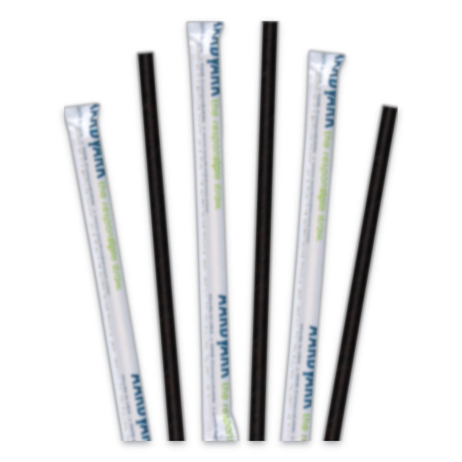 Aardvark Paper Straws, 5.75", Black, 3,200/Carton