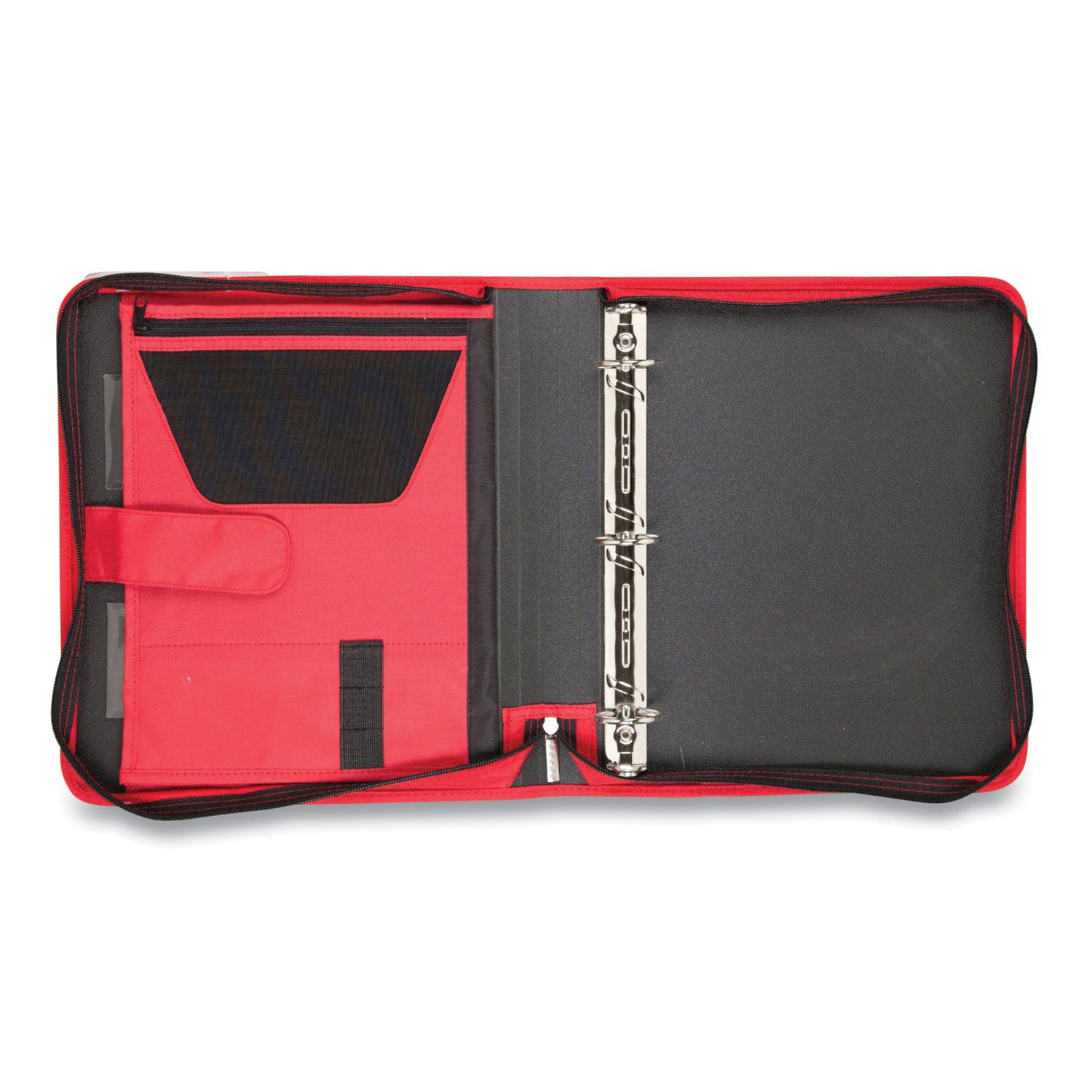 Five Star® Tech Zipper Binder, 3 Rings, 1.5" Capacity, 11 x 8.5, Red/Black Accents