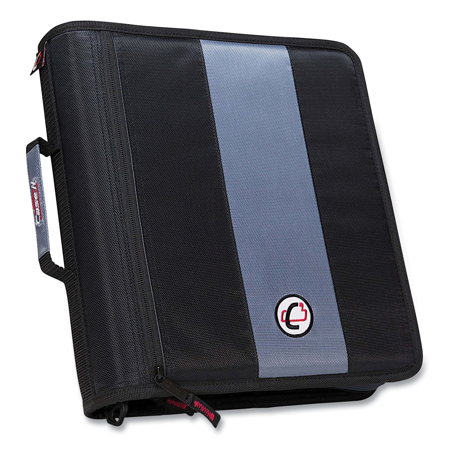 Classic Zipper Binder, 3 Rings, 2" Capacity, 11 x 8.5, Black/Gray Accents