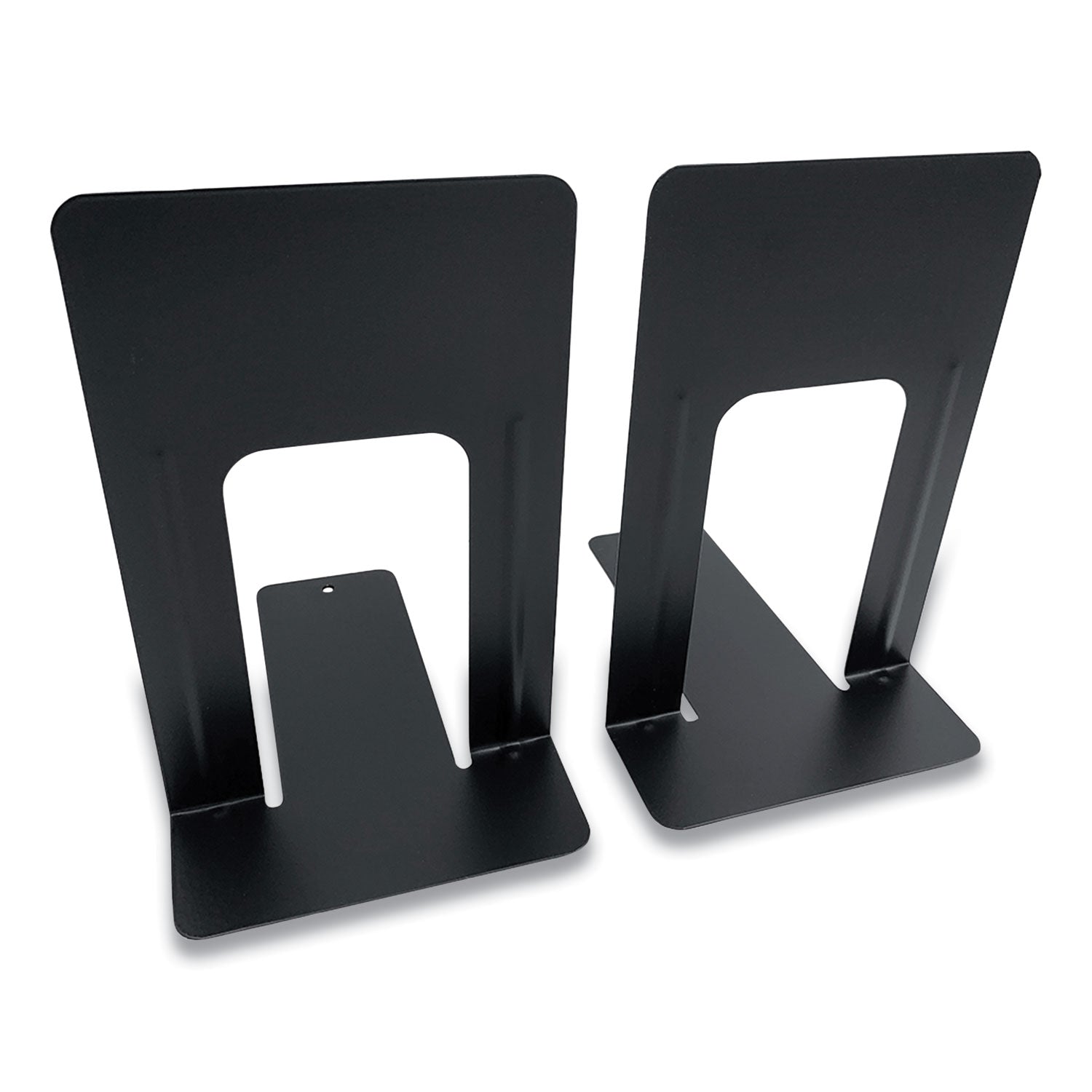 Steel Bookends, Contemporary Style, Nonskid, 6 x 8 x 9.25, Black, 1 Pair Huron Flipcost