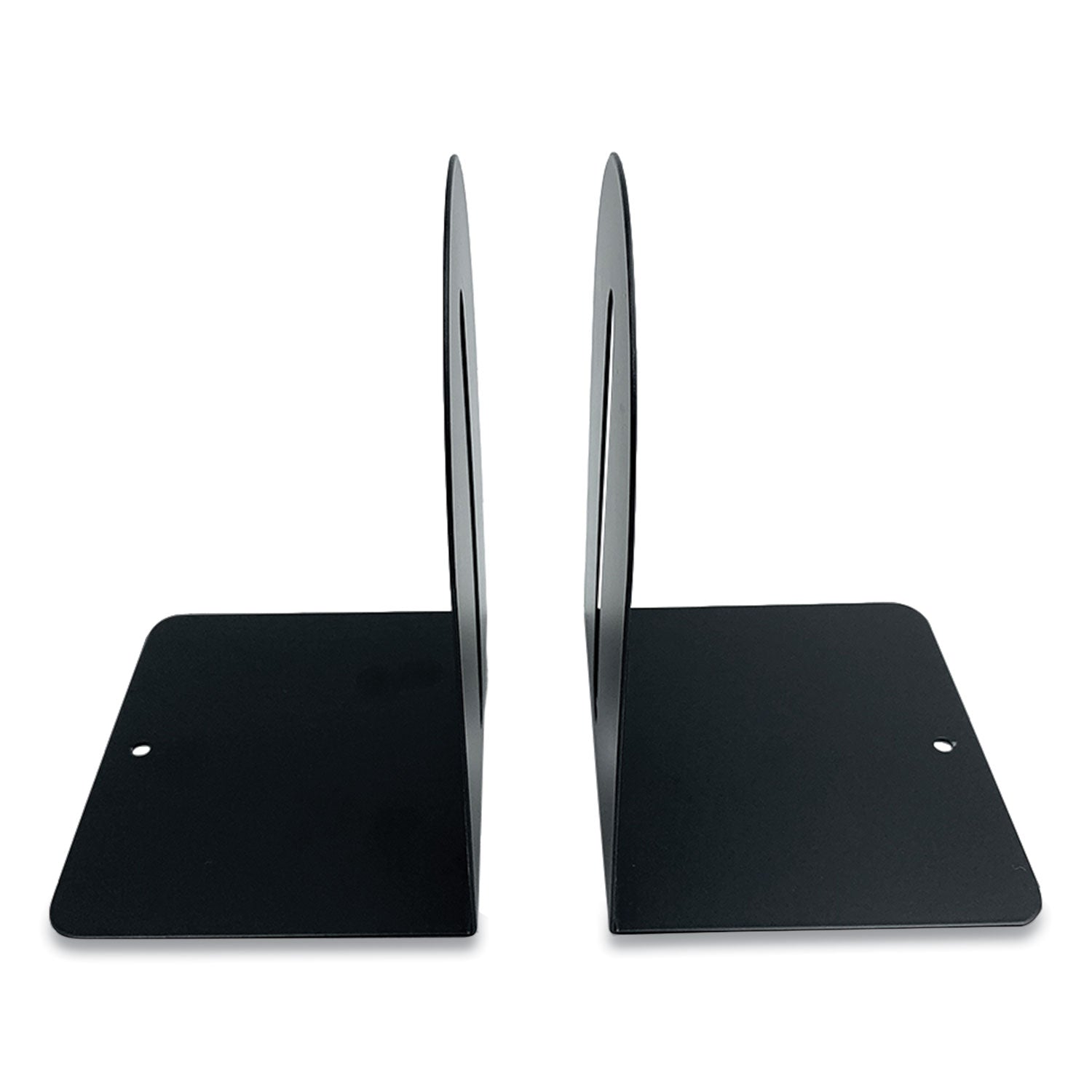 Steel Bookends, Fashion Style, Nonskid, 5.5 x 4.75 x 7.25, Black, 1 Pair Huron Flipcost