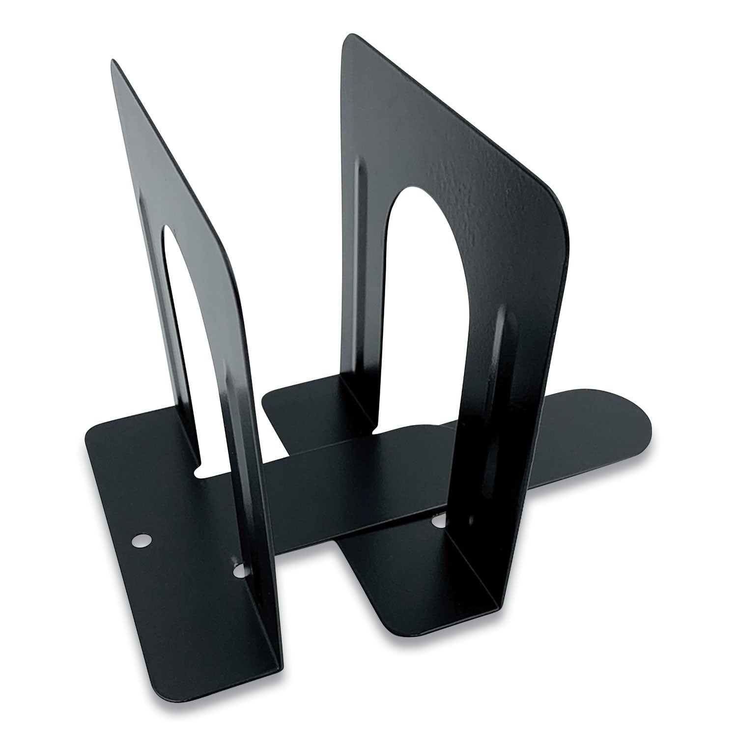 Steel Bookends, Contemporary Style, Nonskid, 4.75 x 4.75 x 4.75, Black, 1 Pair Huron Flipcost