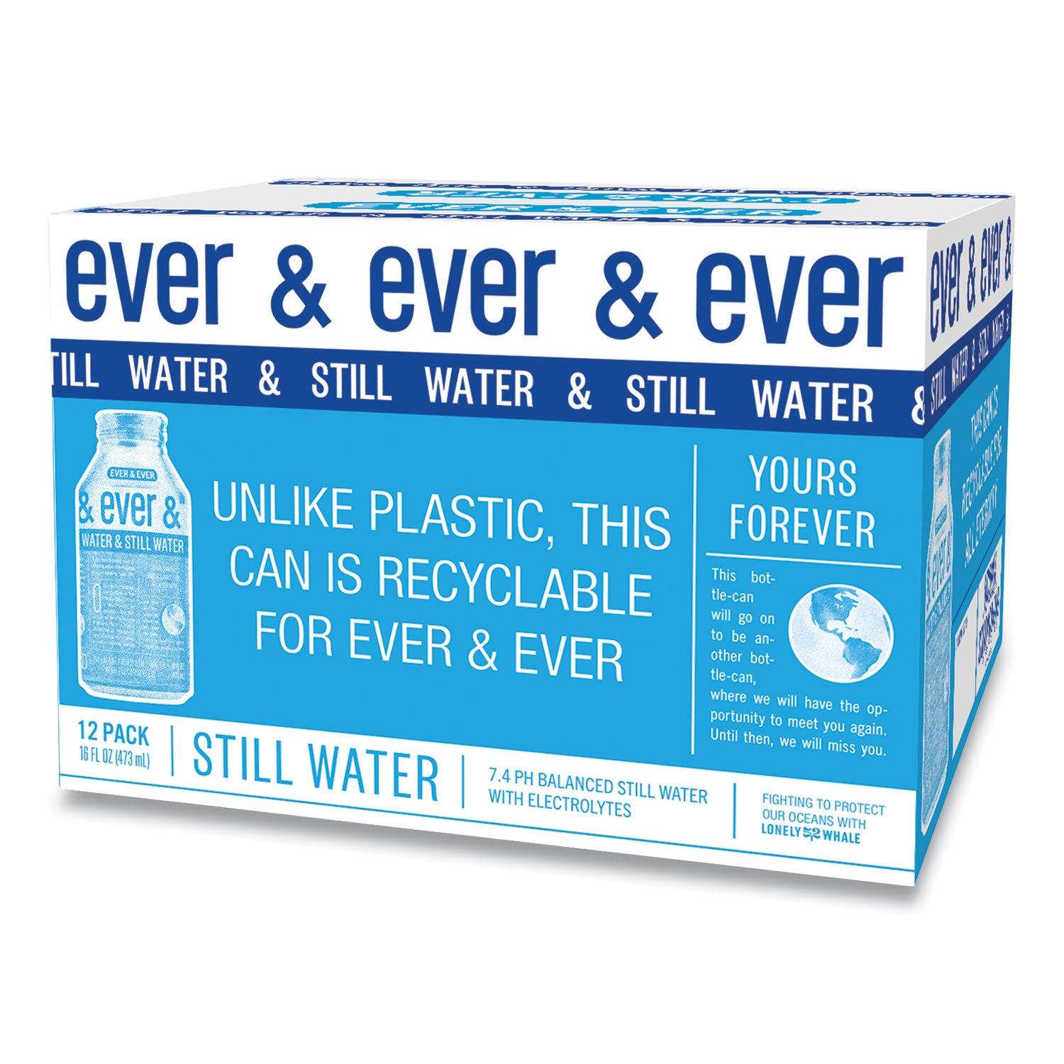 Ever & Ever Reverse Osmosis Still Water, 16 oz Bottle, 12/Carton