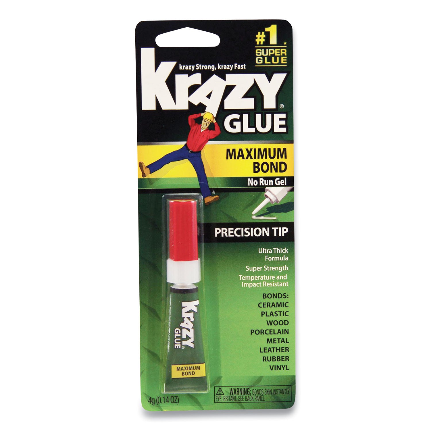 Maximum Bond Krazy Glue, Precision Tip, 0.14 oz, Dries Clear