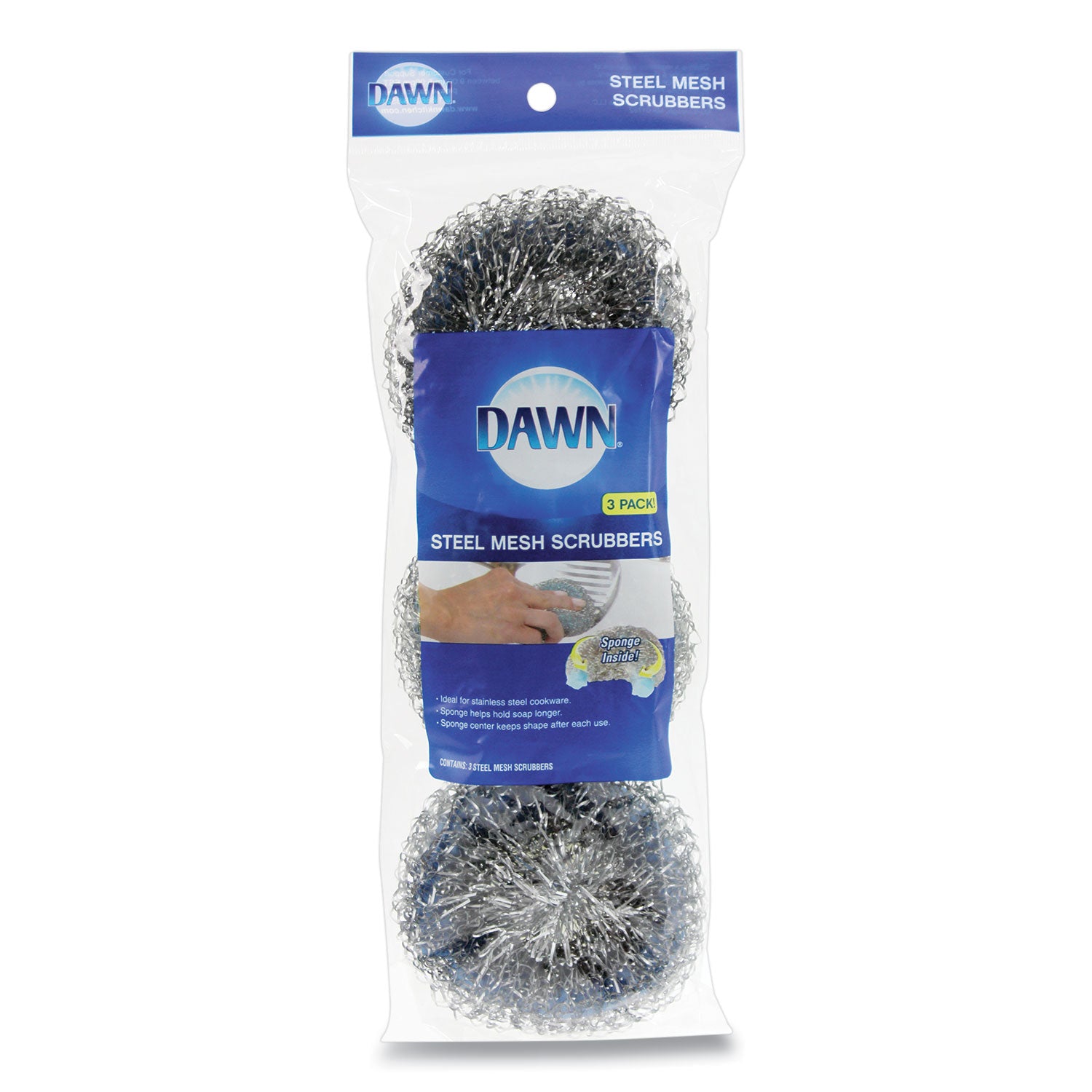 Ultra Steel Scrubbers, Gray/Silver, 3/Pack