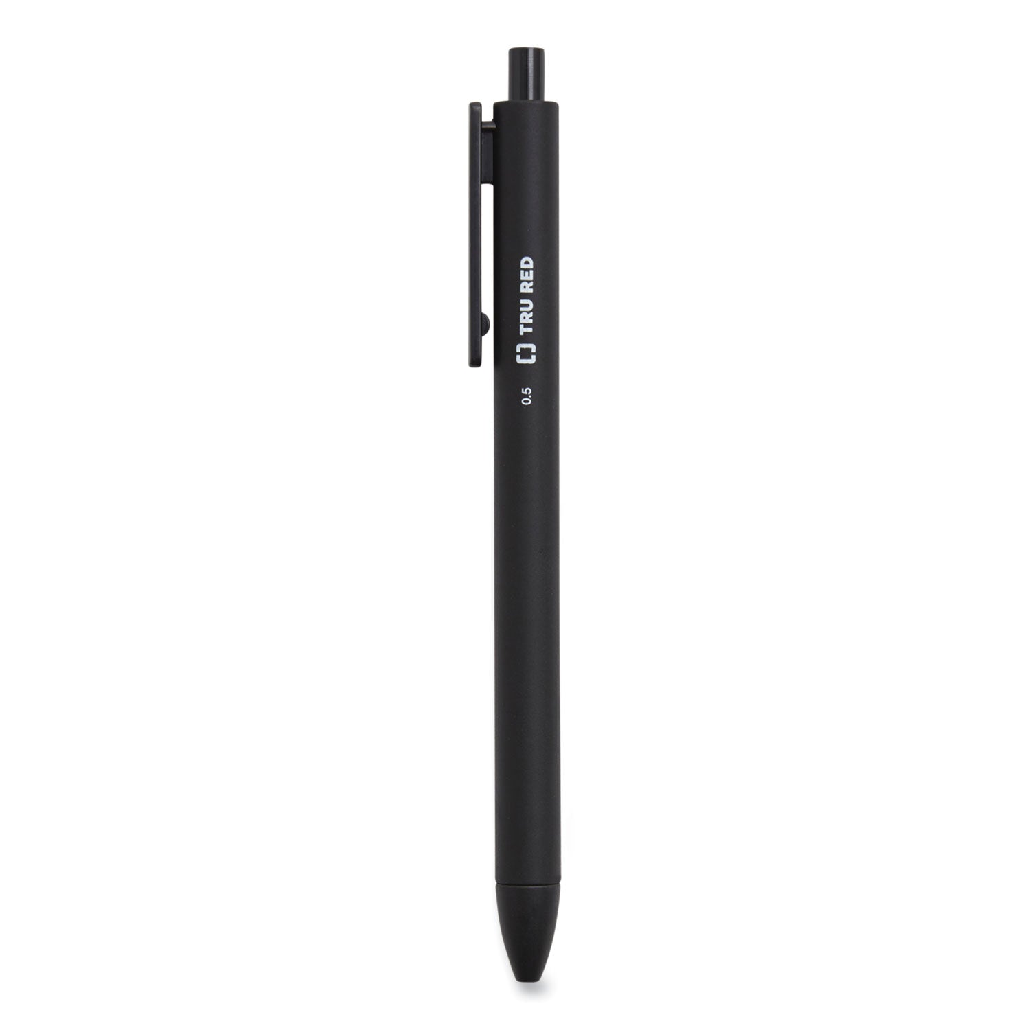 Quick Dry Gel Pen, Retractable, Fine 0.5 mm, Black Ink, Black Barrel, Dozen