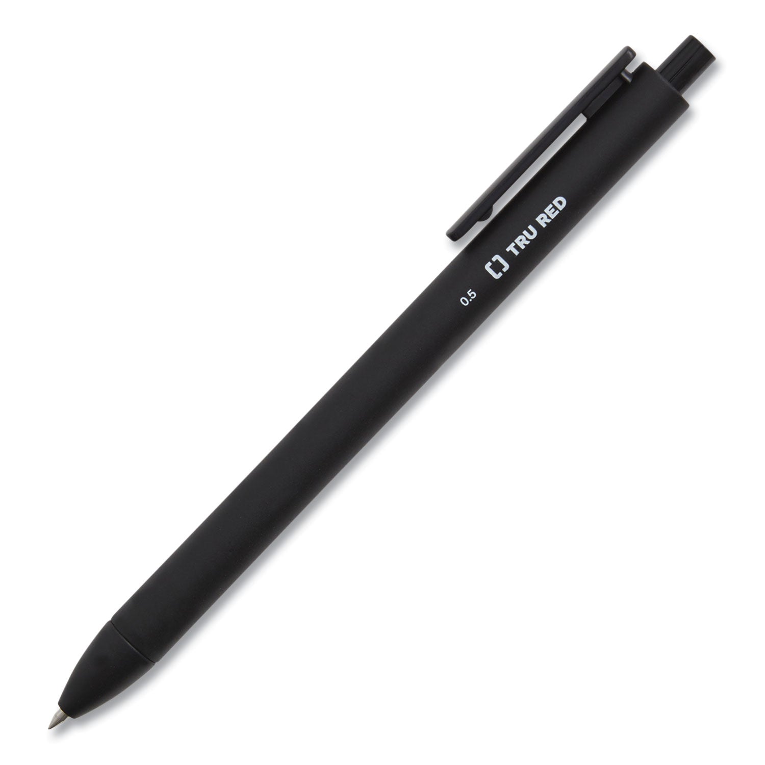 Quick Dry Gel Pen, Retractable, Fine 0.5 mm, Black Ink, Black Barrel, Dozen TRU RED™ Flipcost