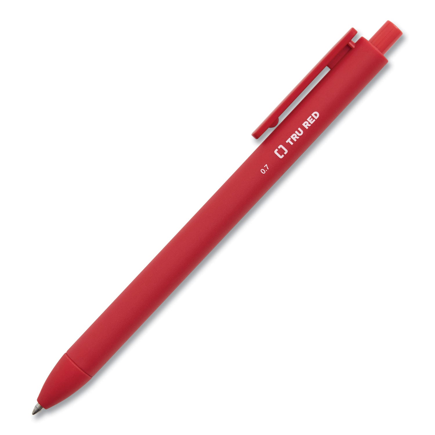 Quick Dry Gel Pen, Retractable, Medium 0.7 mm, Red Ink, Red Barrel, Dozen TRU RED™ Flipcost