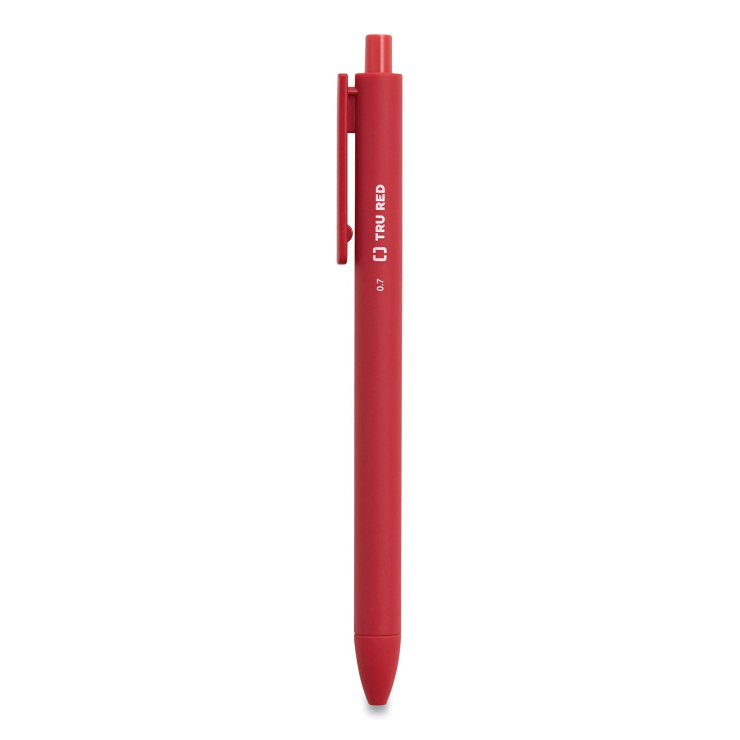 Quick Dry Gel Pen, Retractable, Medium 0.7 mm, Red Ink, Red Barrel, Dozen TRU RED™ Flipcost