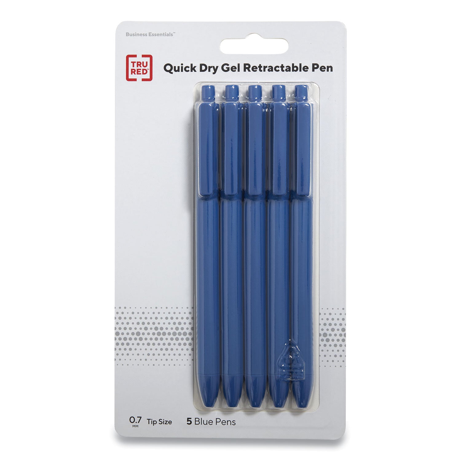 Quick Dry Gel Pen, Retractable, Medium 0.7 mm, Blue Ink, Blue Barrel, 5/Pack TRU RED™ Flipcost