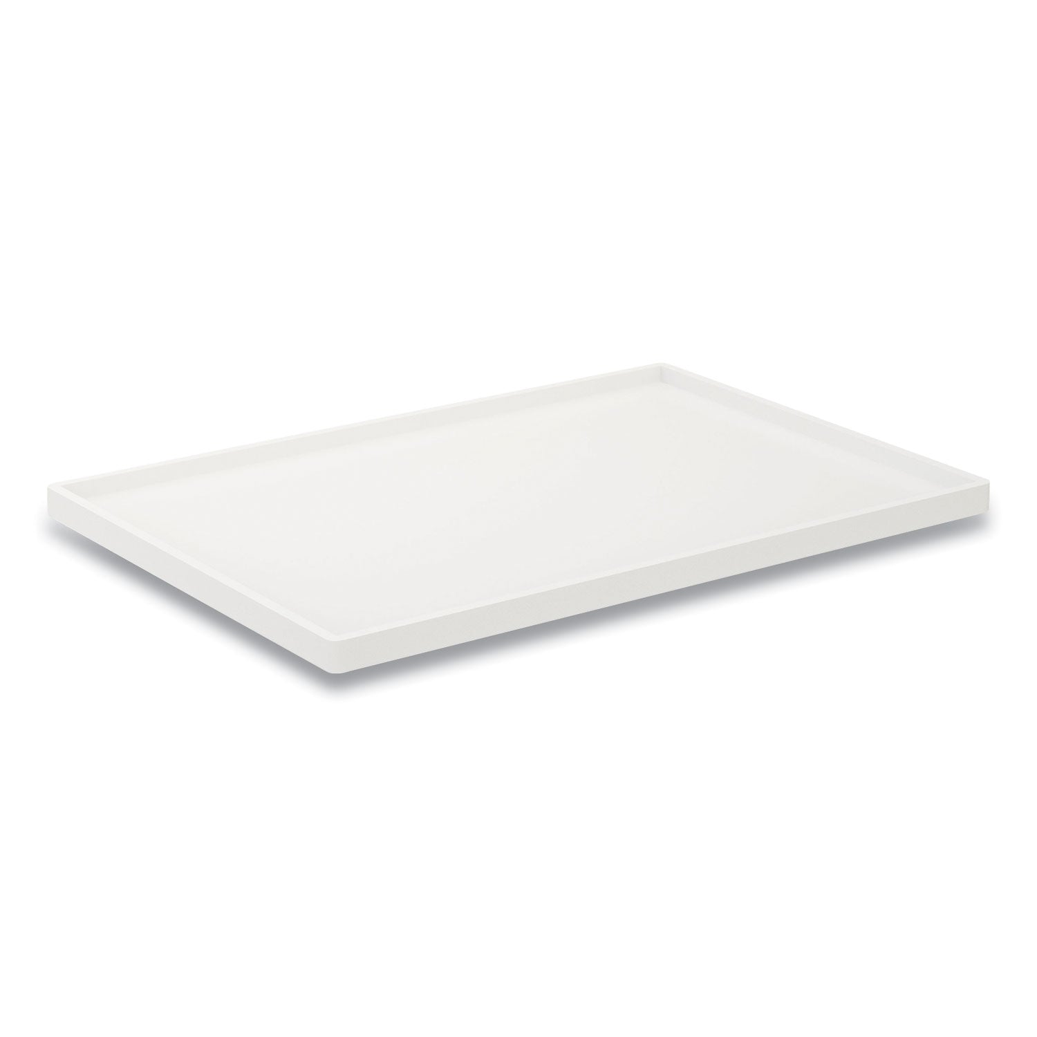 TRU RED™ Slim Stackable Plastic Tray, 6.85 x 9.88 x 0.47, White