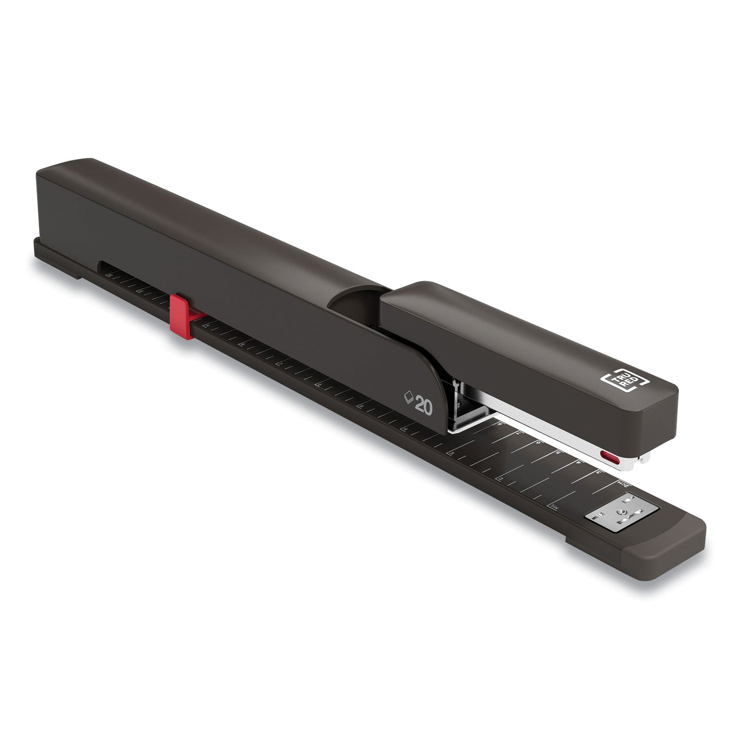 Long Reach Stapler, 20-Sheet Capacity, 12" Throat, Black