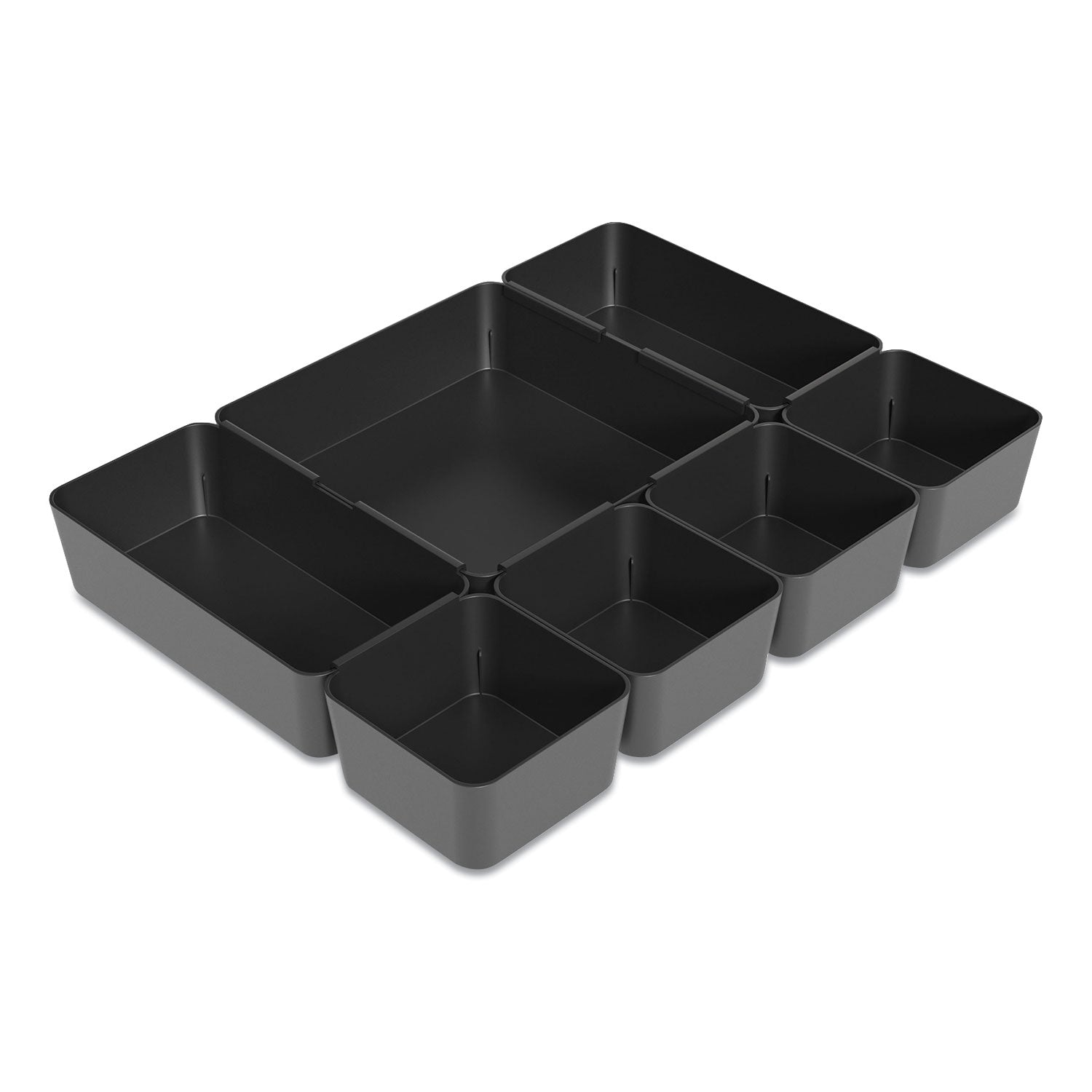 Ten-Compartment Plastic Drawer Organizer, 7.83 x 8.19 x 5.35, Black TRU RED™ Flipcost