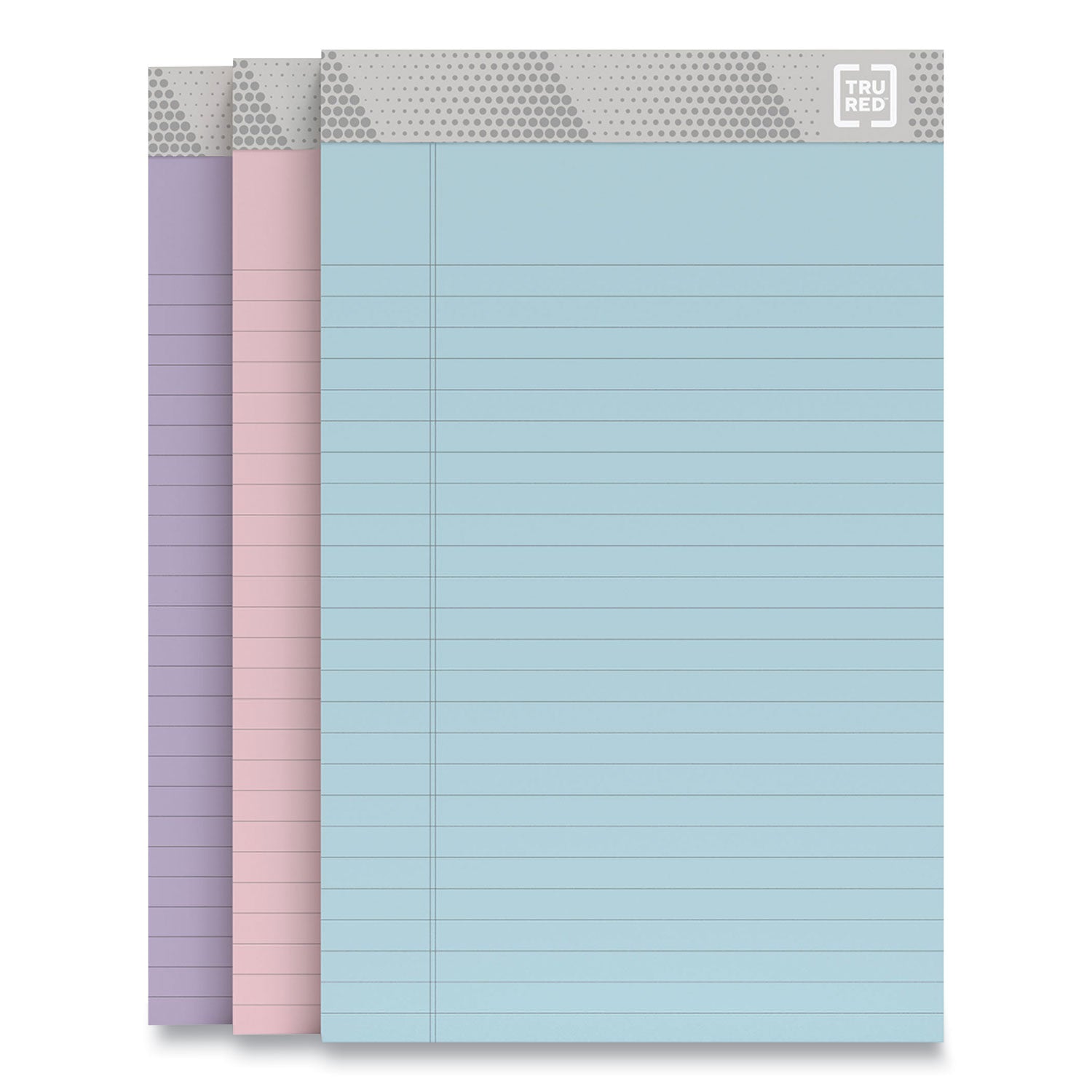 TRU RED™ Notepads, Narrow Rule, 50 Assorted Pastel-Color 5 x 8 Sheets, 6/Pack