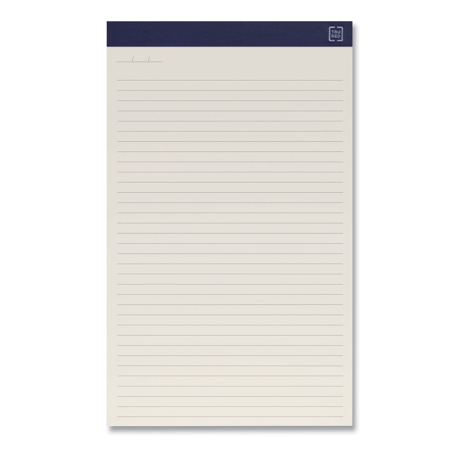 TRU RED™ Notepads, Wide/Legal Rule, 50 Ivory 8.5 x 14 Sheets, 12/Pack