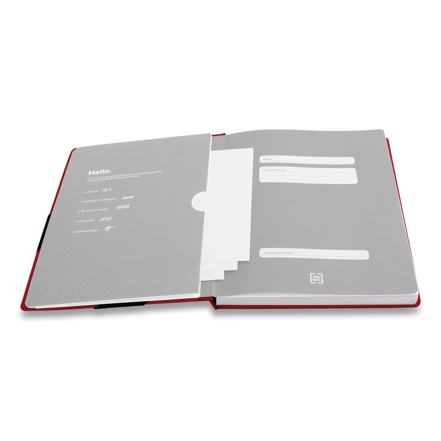 TRU RED™ Large Starter Journal, 1-Subject, Narrow Rule, Red Cover, (192) 10 x 8 Sheets