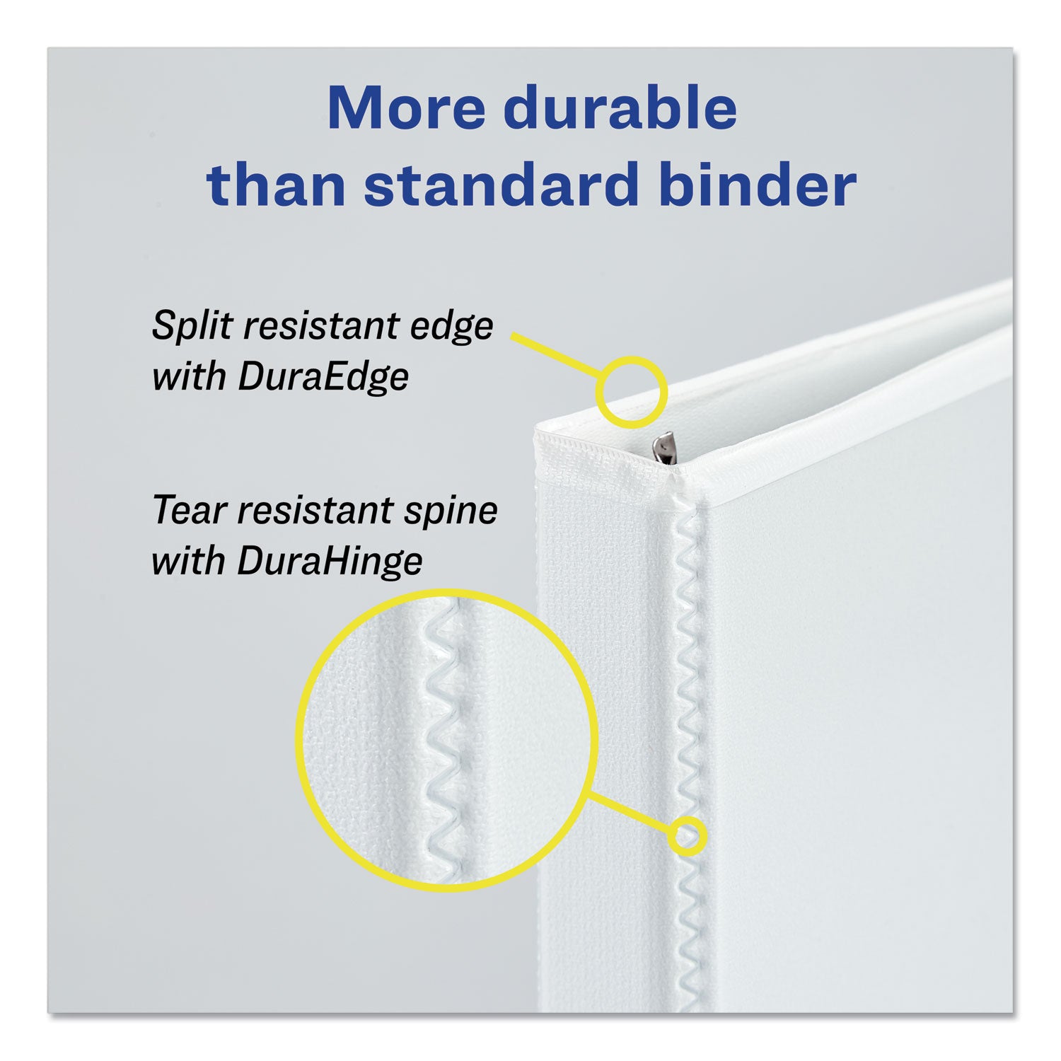 Avery® Durable View Binder with DuraHinge and Slant Rings, 3 Rings, 1" Capacity, 11 x 8.5, White, 4/Pack