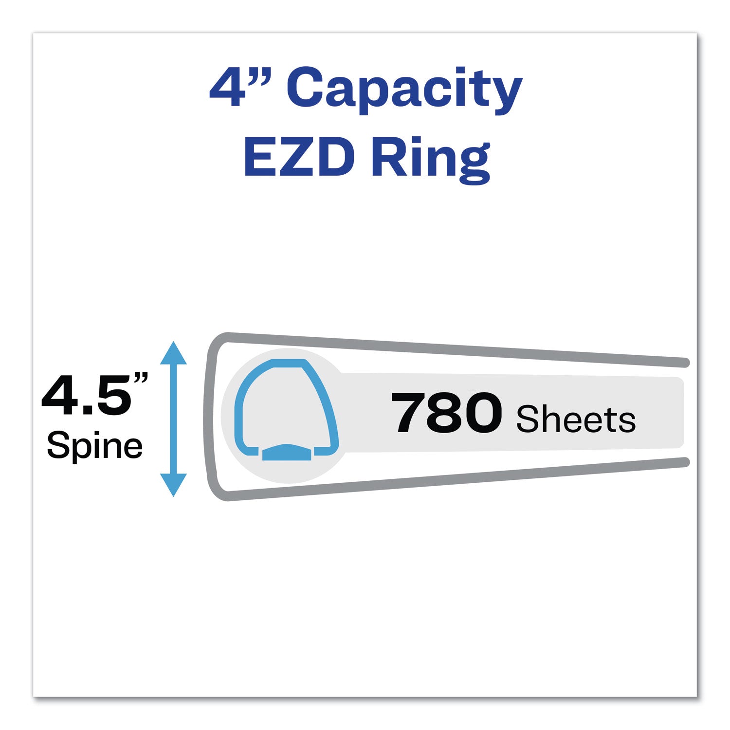 Avery® Durable View Binder with DuraHinge and EZD Rings, 3 Rings, 4" Capacity, 11 x 8.5, White, (9801)