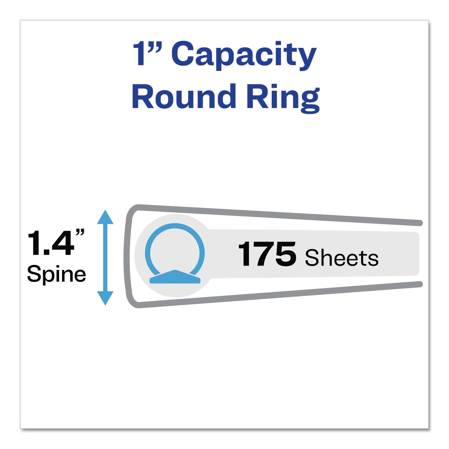 Avery® Legal Durable View Binder with Round Rings, 3 Rings, 1" Capacity, 14 x 8.5, White