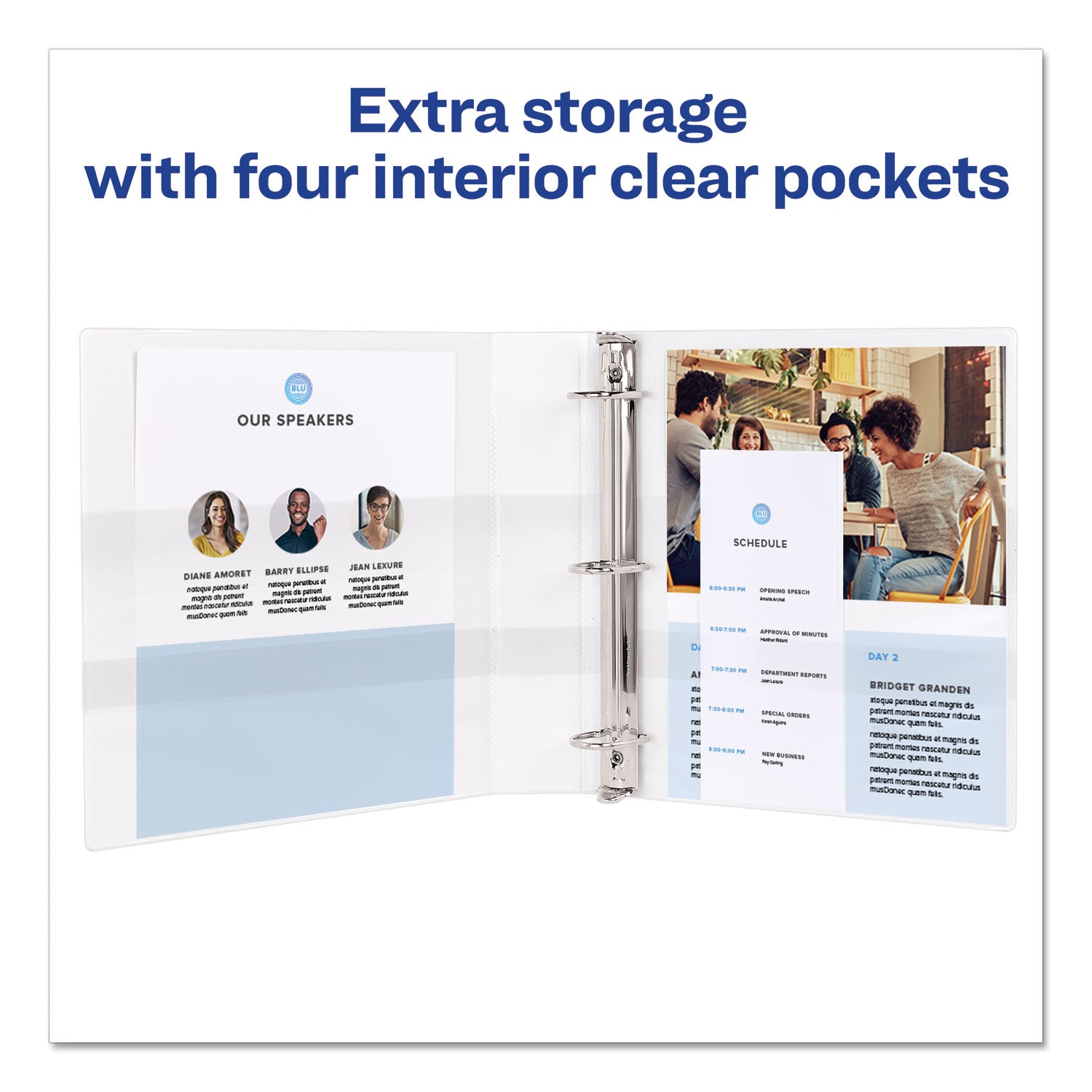 Avery® Durable View Binder with DuraHinge and EZD Rings, 3 Rings, 1" Capacity, 11 x 8.5, White, (9301)