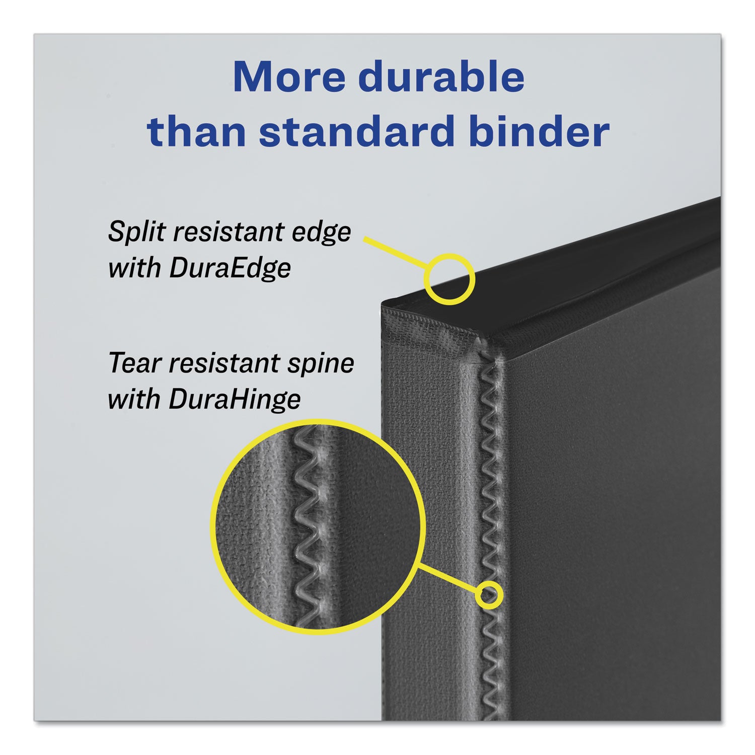 Avery® Durable View Binder with DuraHinge and Slant Rings, 3 Rings, 2" Capacity, 11 x 8.5, Blue