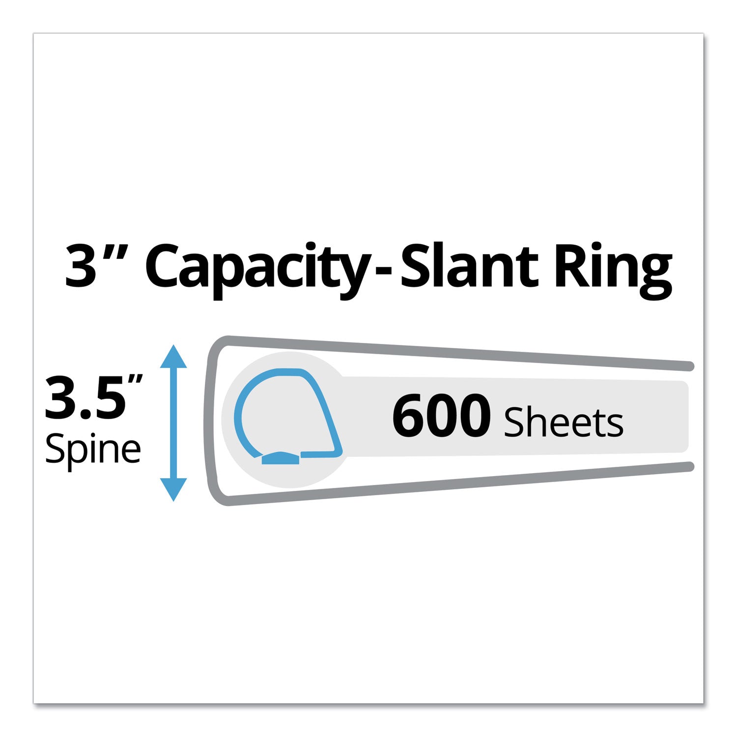 Avery® Durable View Binder with DuraHinge and Slant Rings, 3 Rings, 3" Capacity, 11 x 8.5, White